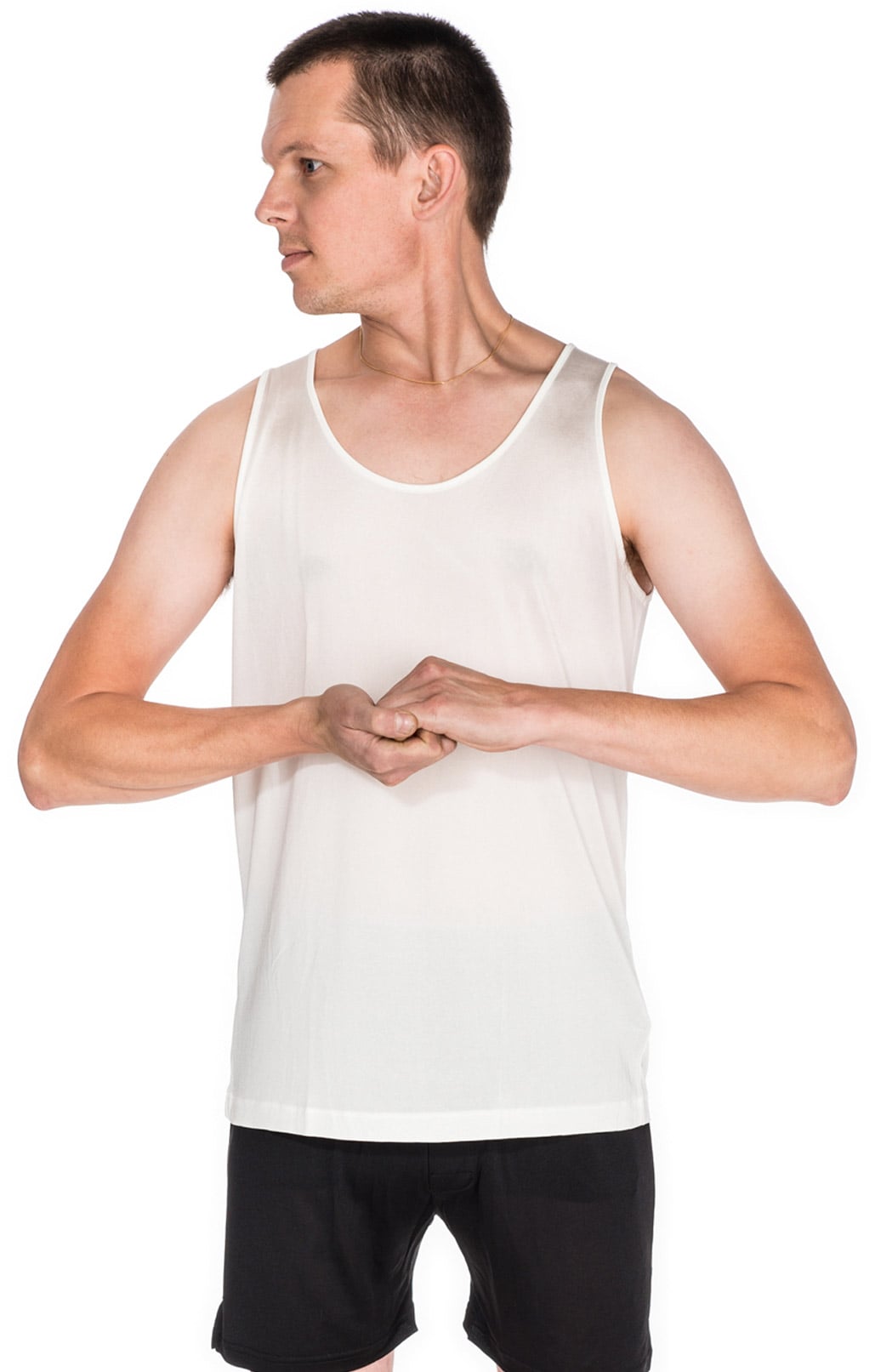 Men's Silk tank top white