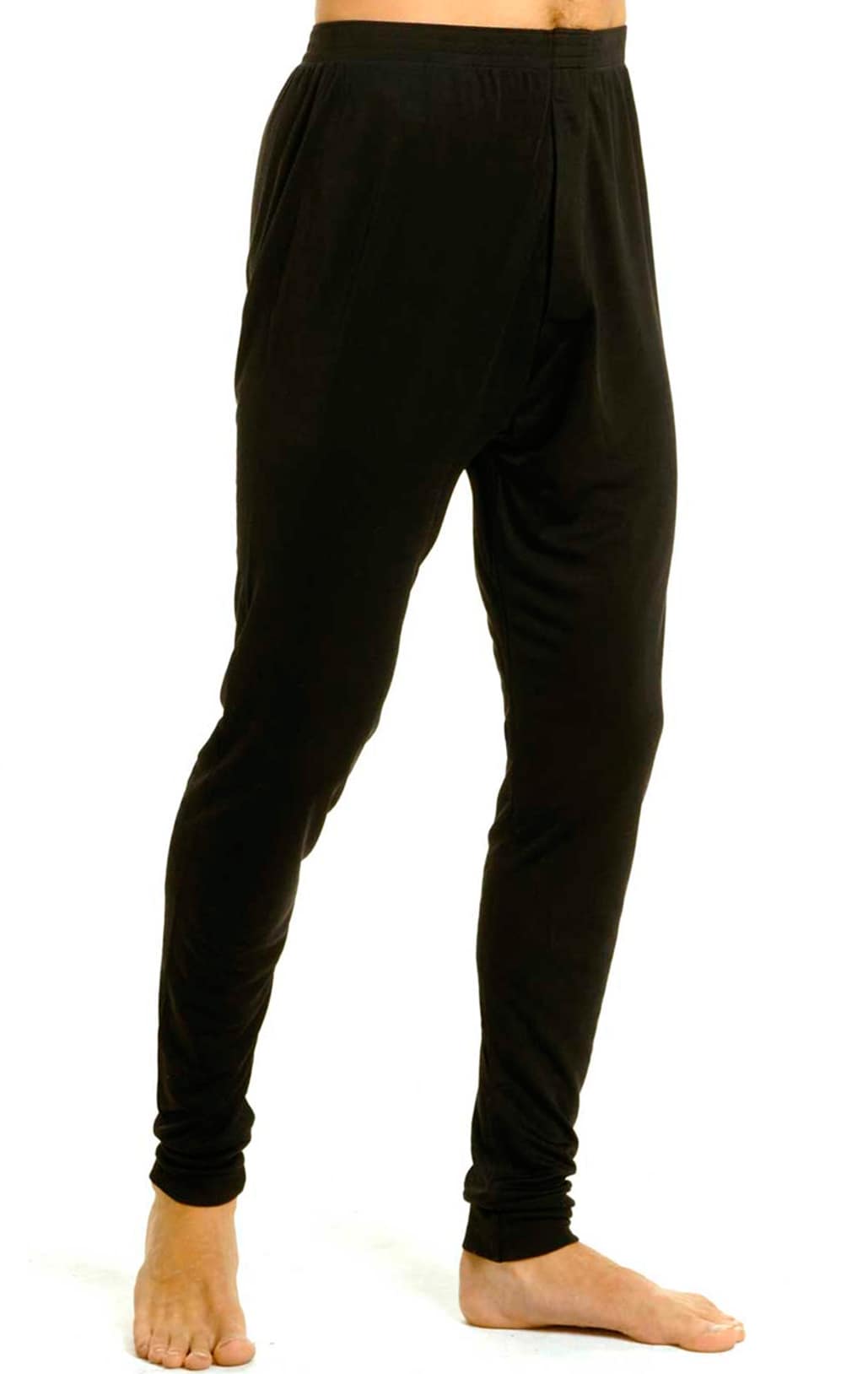 Men's Silk Long Johns, 160g, Black