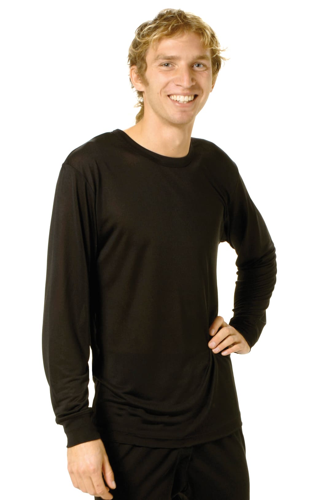 Silk undershirt long sleeve black