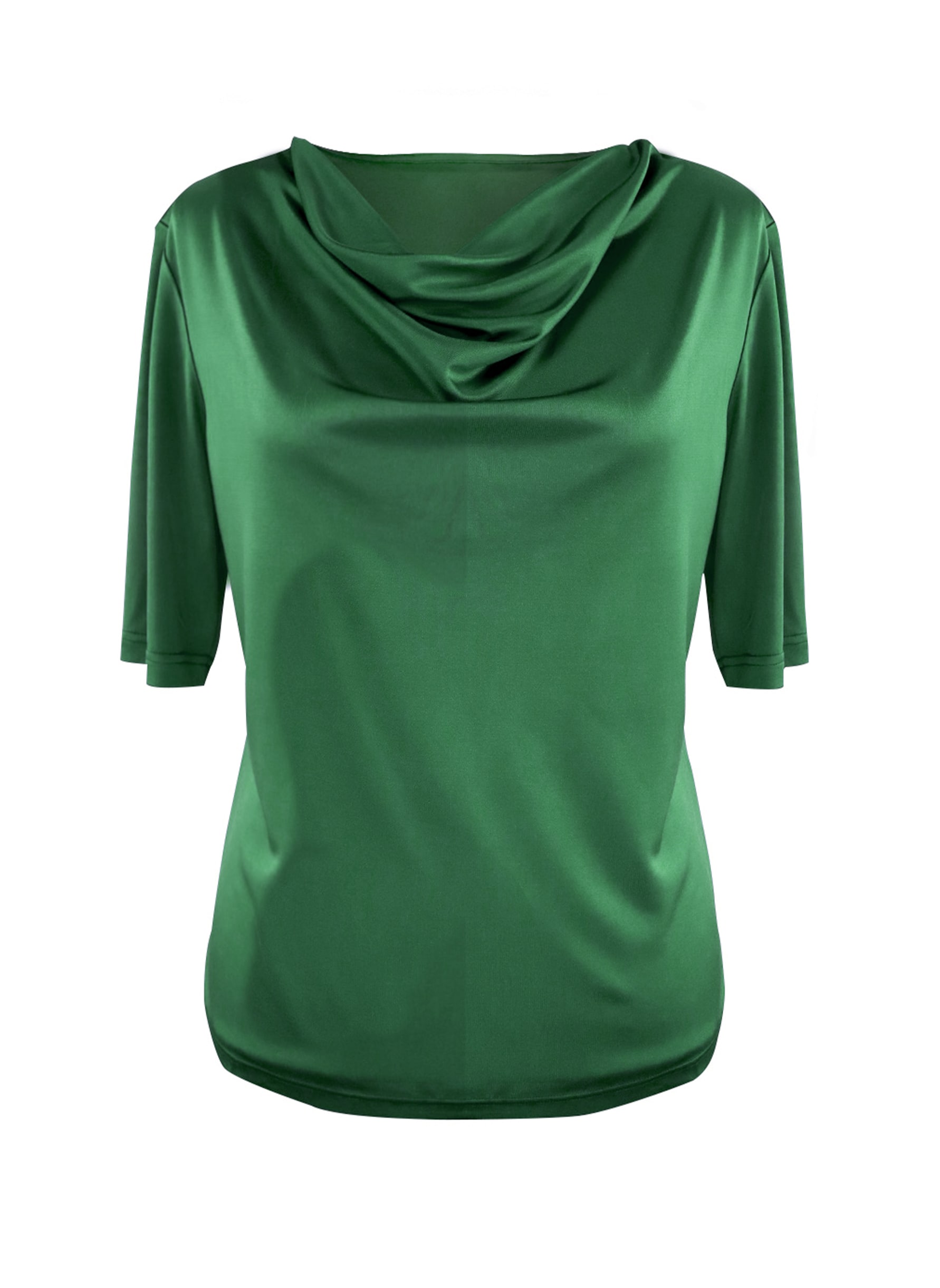 Draped Silk Top, Green