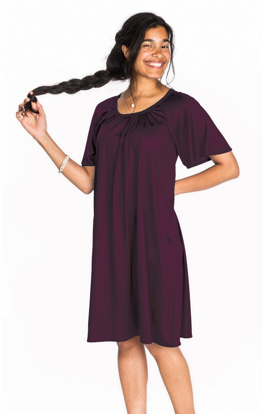 Flared nightdress, Purple