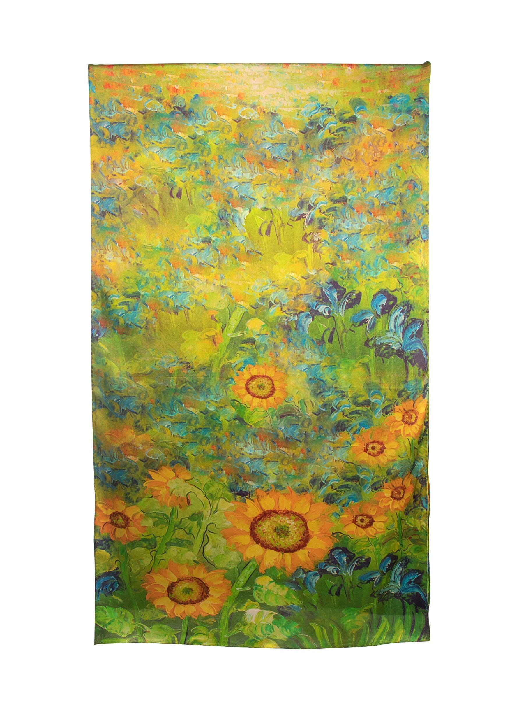 Silk shawl sunflowers