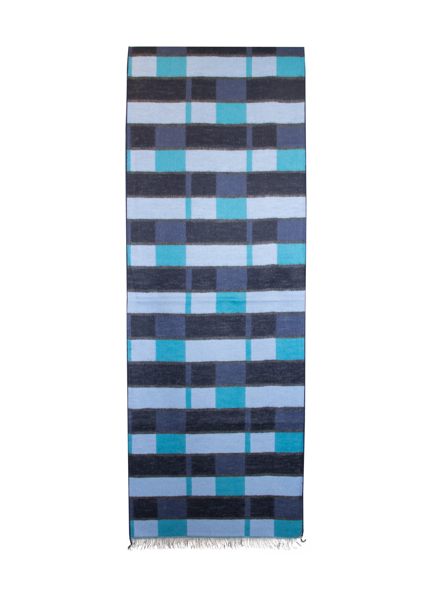 Silk scarf patterned blue