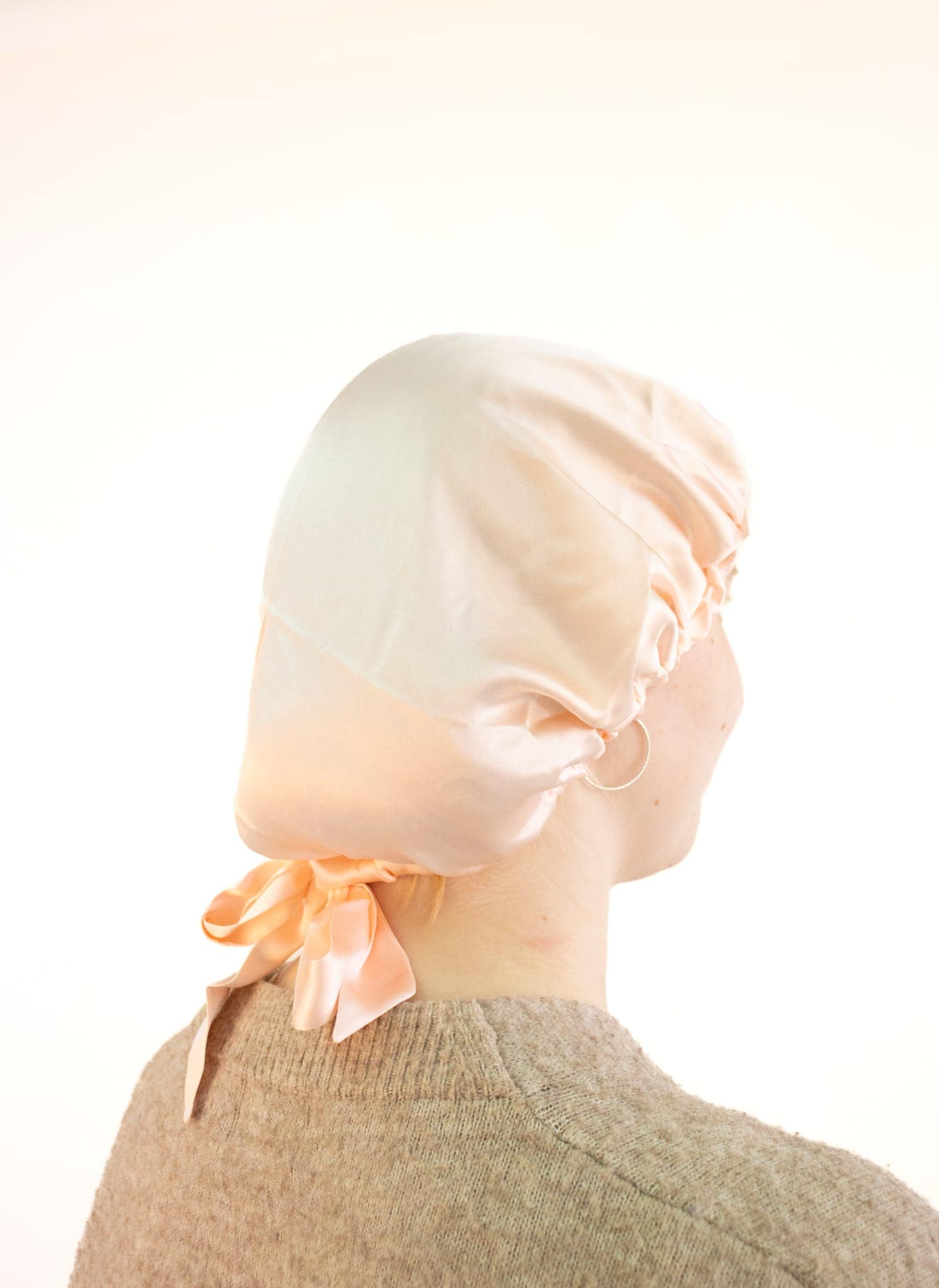 Night Bonnet Silk Satin, Light pink