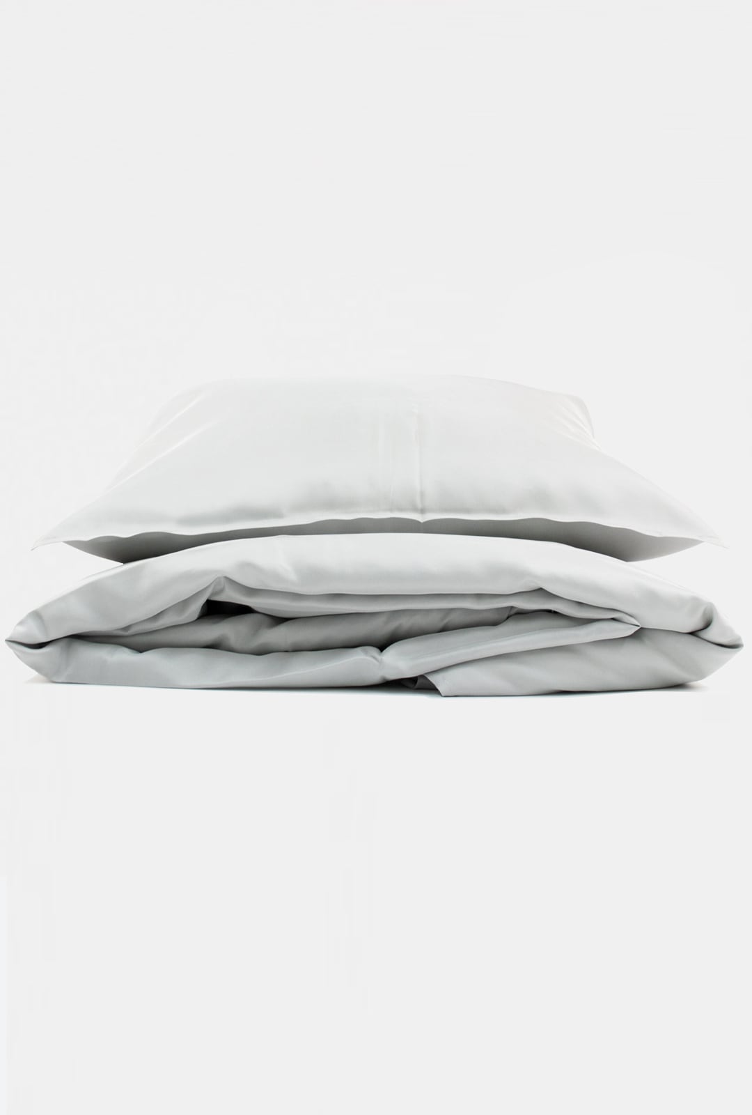 Silk Duvet Cover Set, Light Grey 