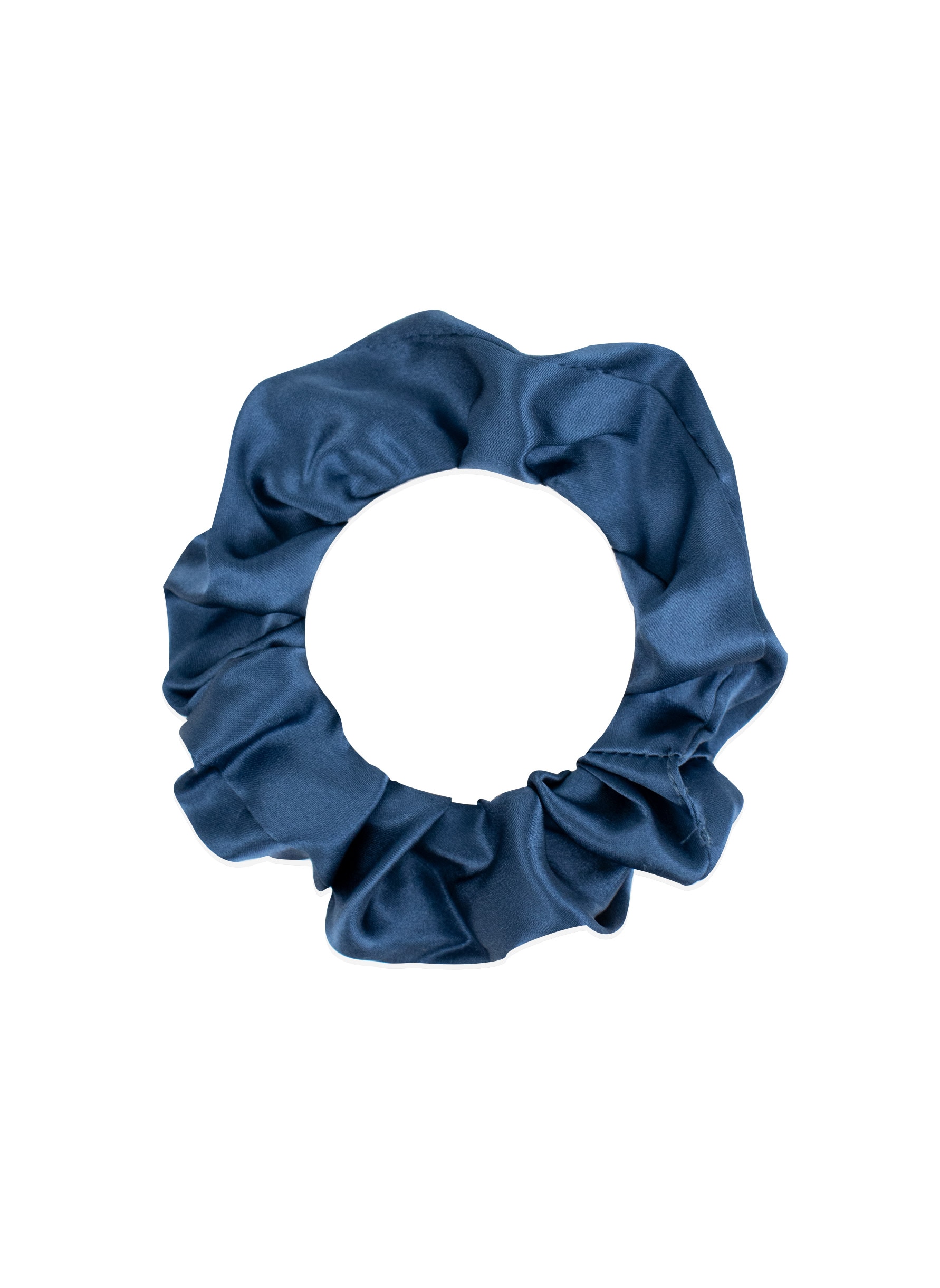 Blue silk scrunchie