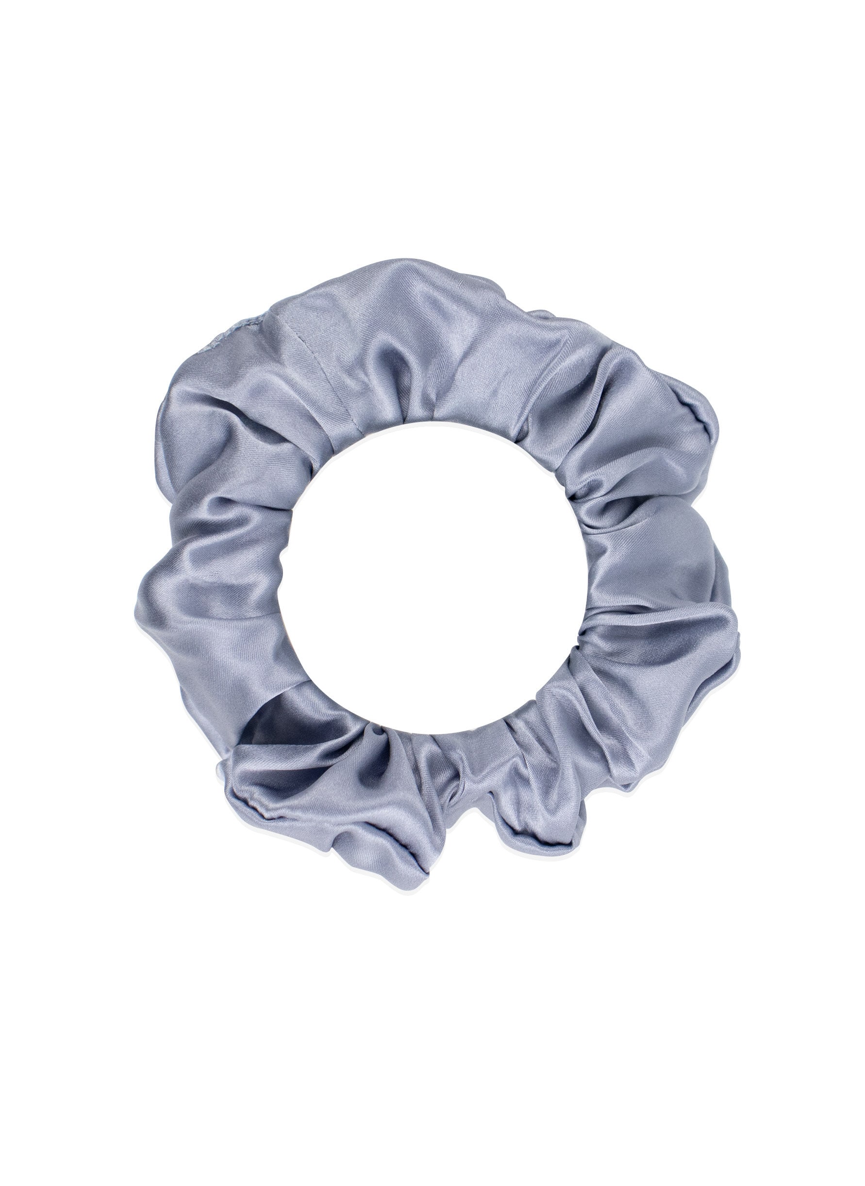 Grey silk scrunchie