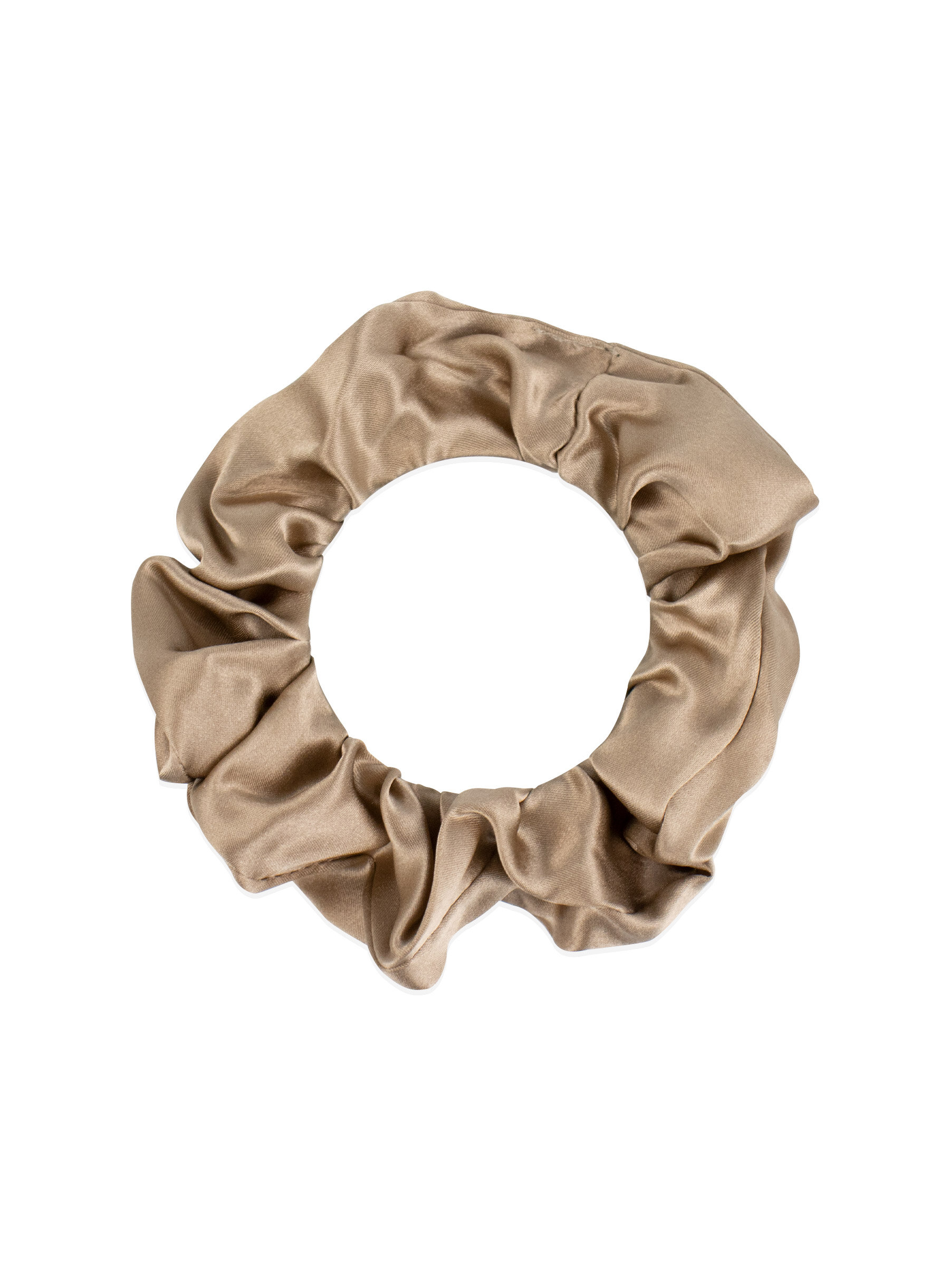 Taupe silk scrunchie