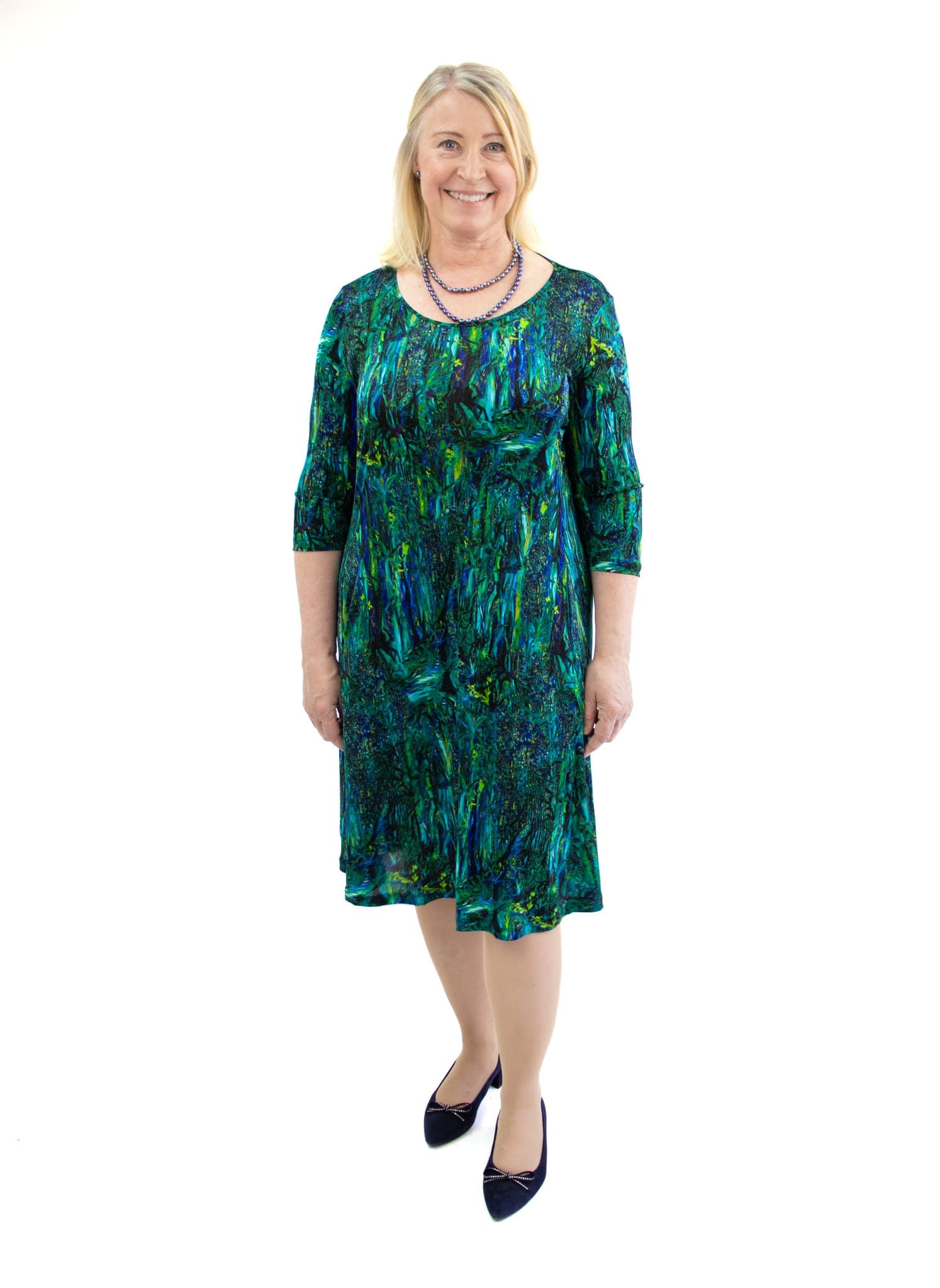 Silk Tunic, Rainforest blue