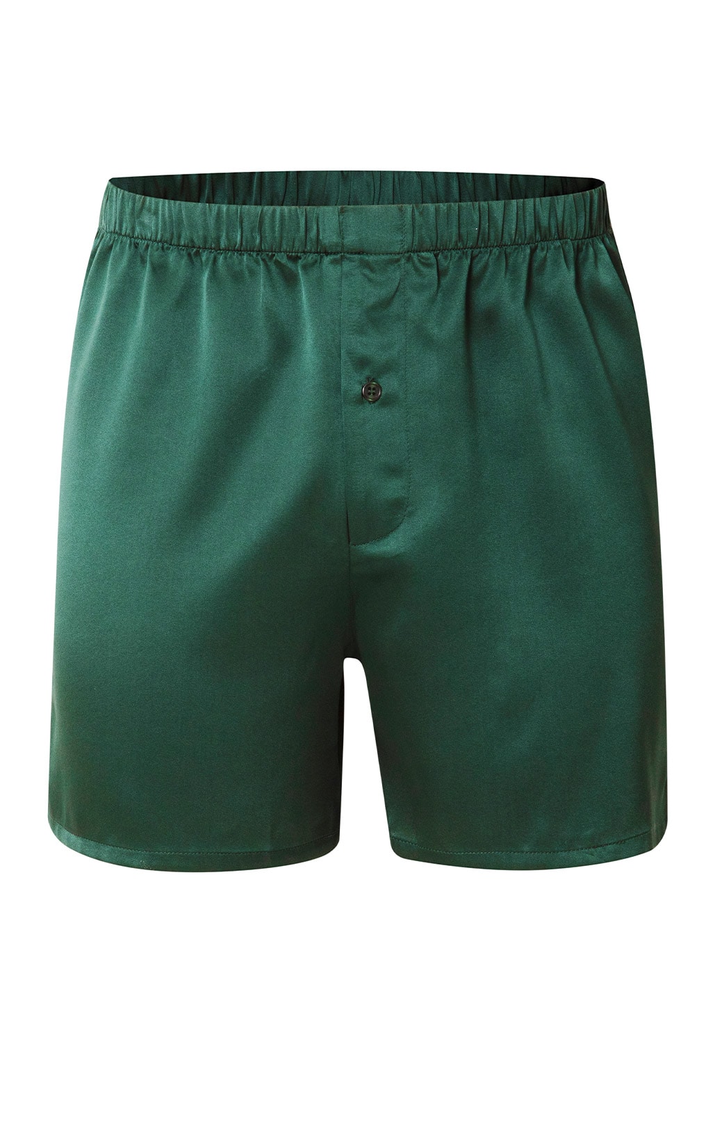 Men's silk satin forest green boxers