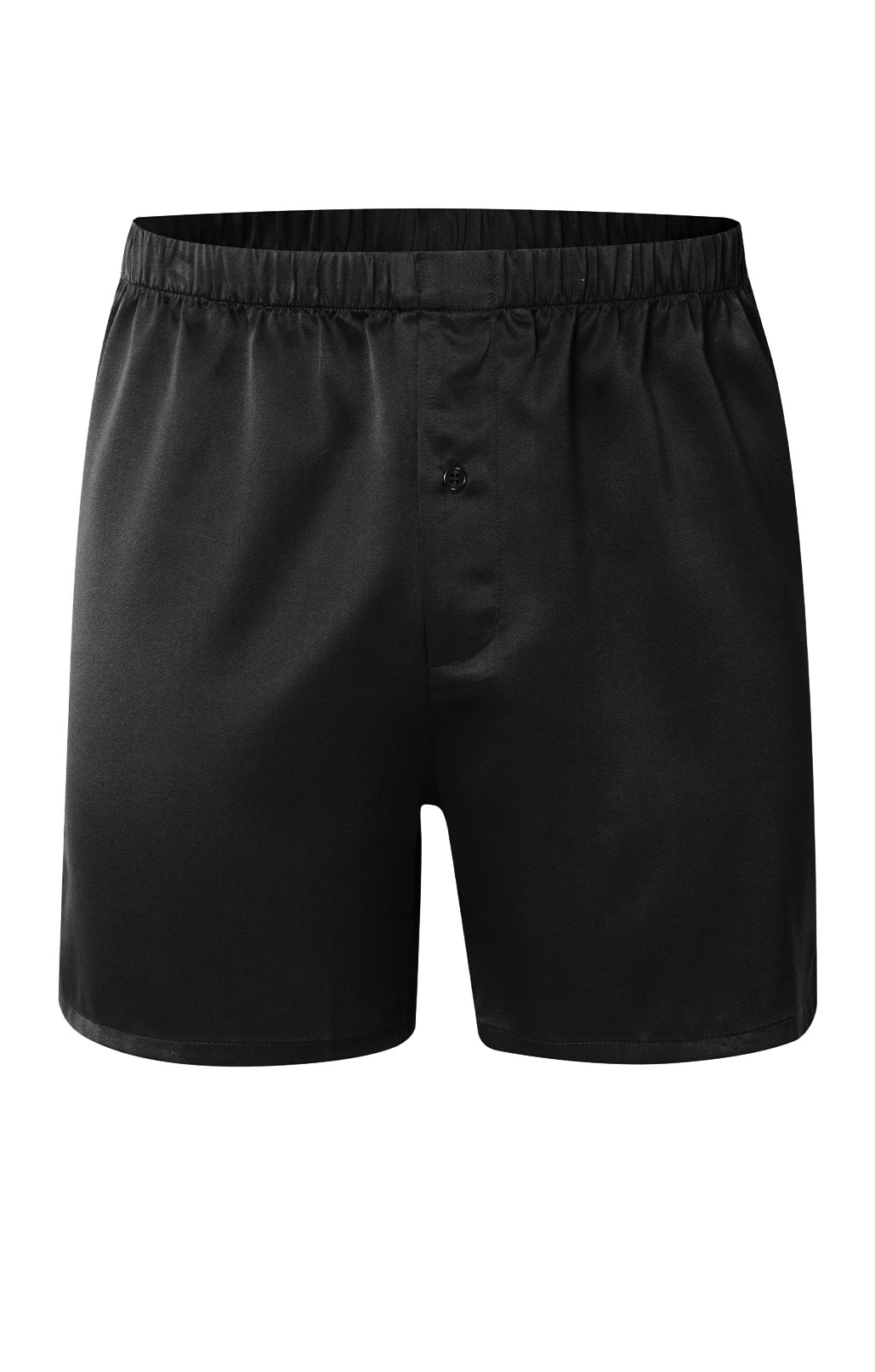 Men's silk satin black boxers