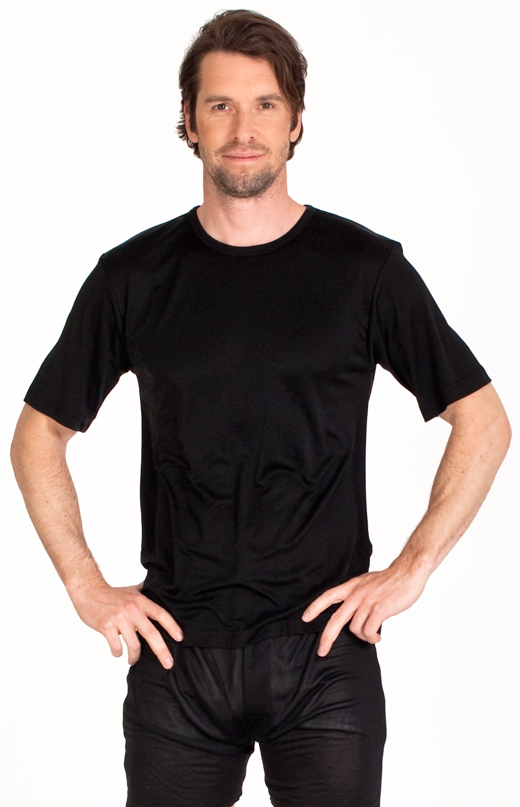 Silk t-shirt black