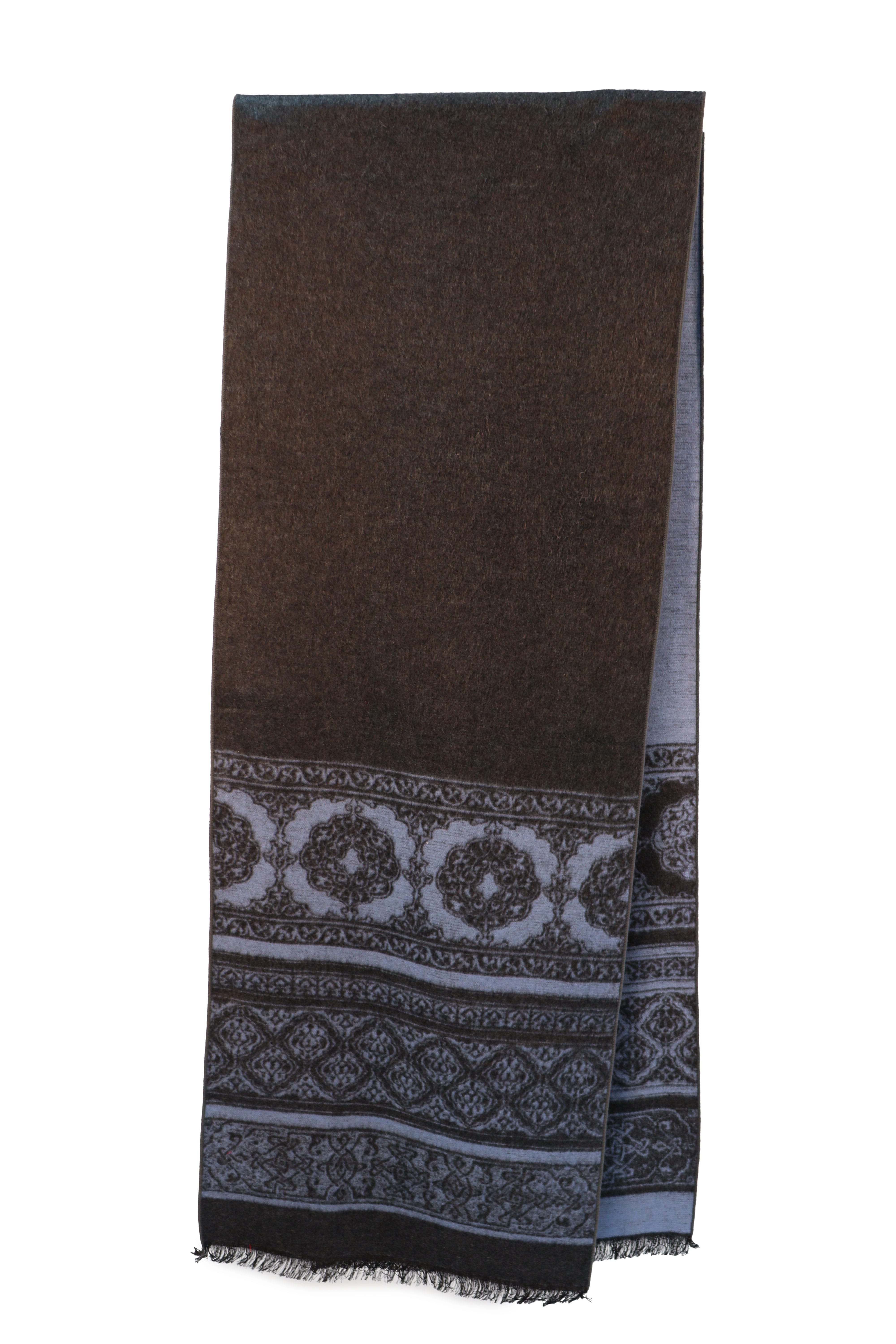 Silk Flannel Scarf Blue Grey