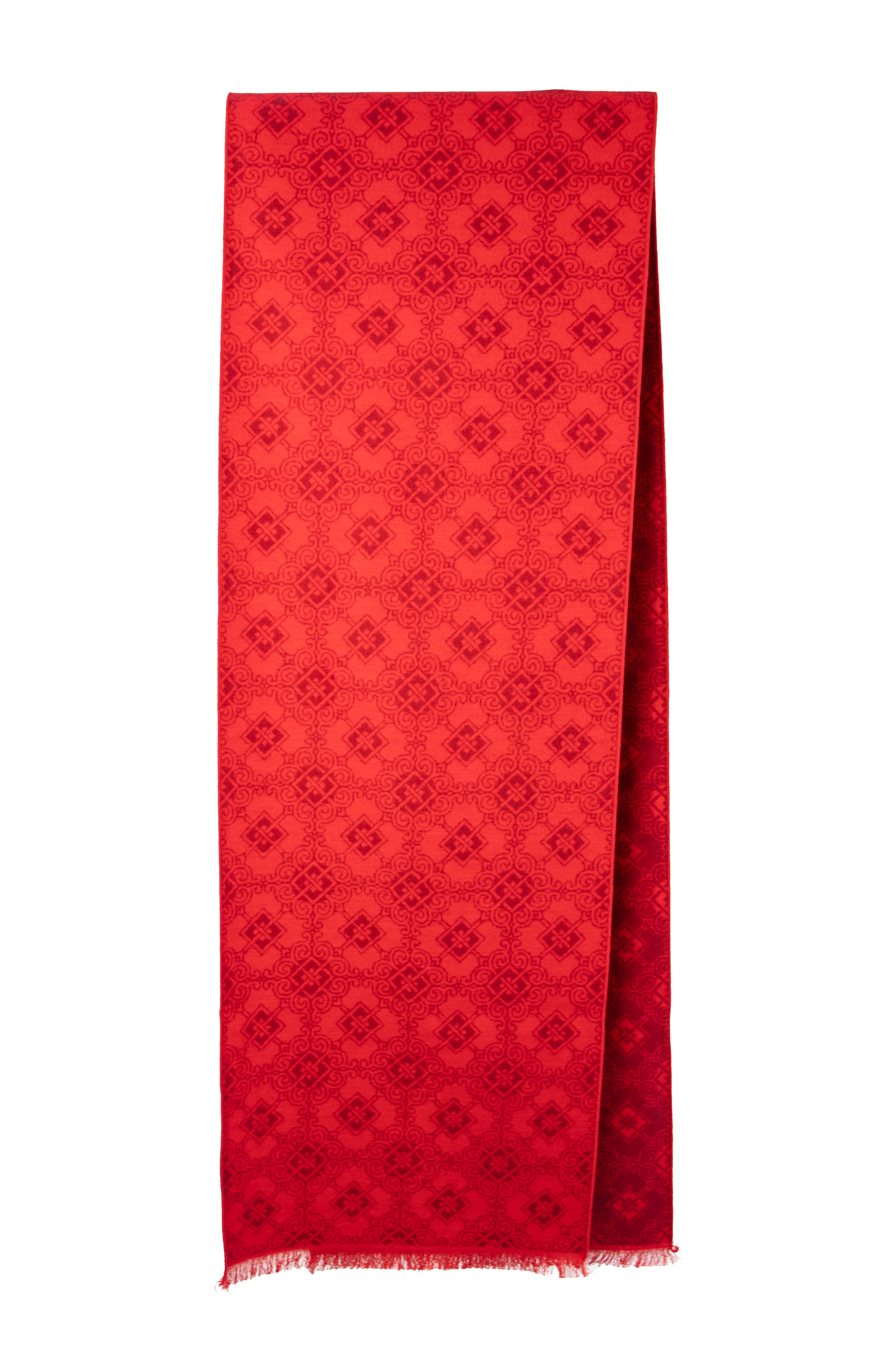 Scarf Silk Christmas Flower Red