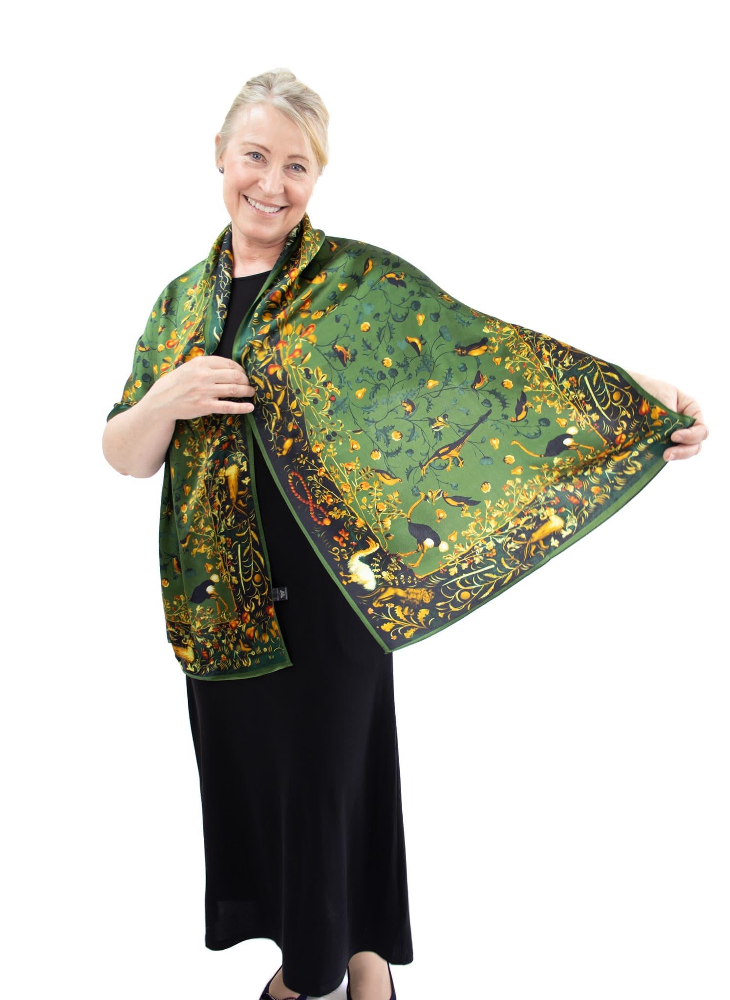 Silk Scarf Art in Green
