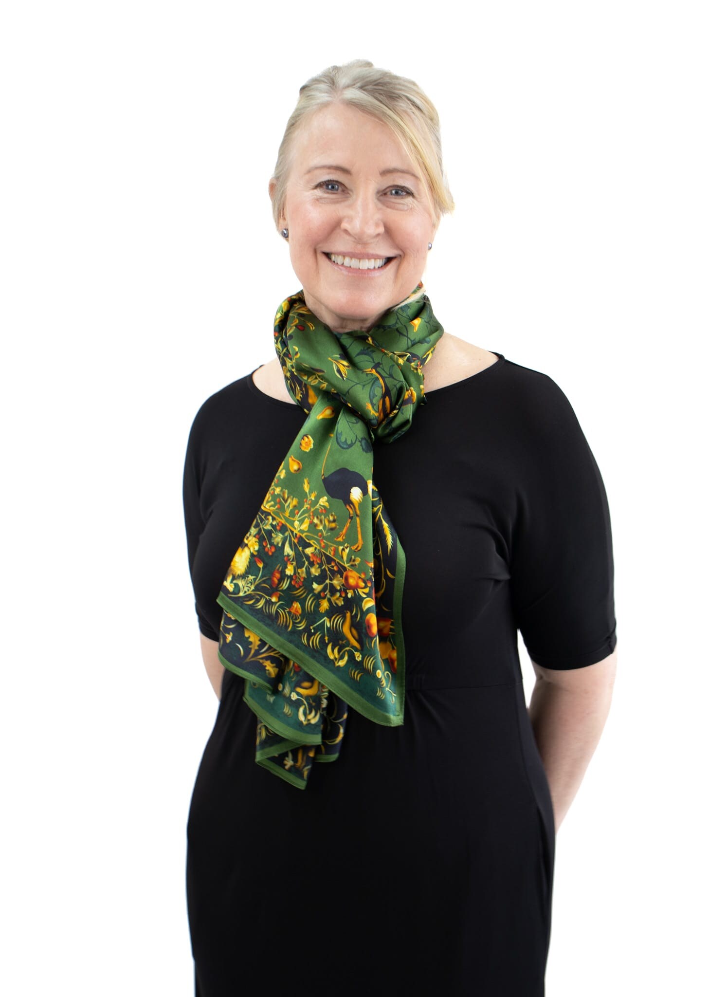 Silk Scarf Art in Green