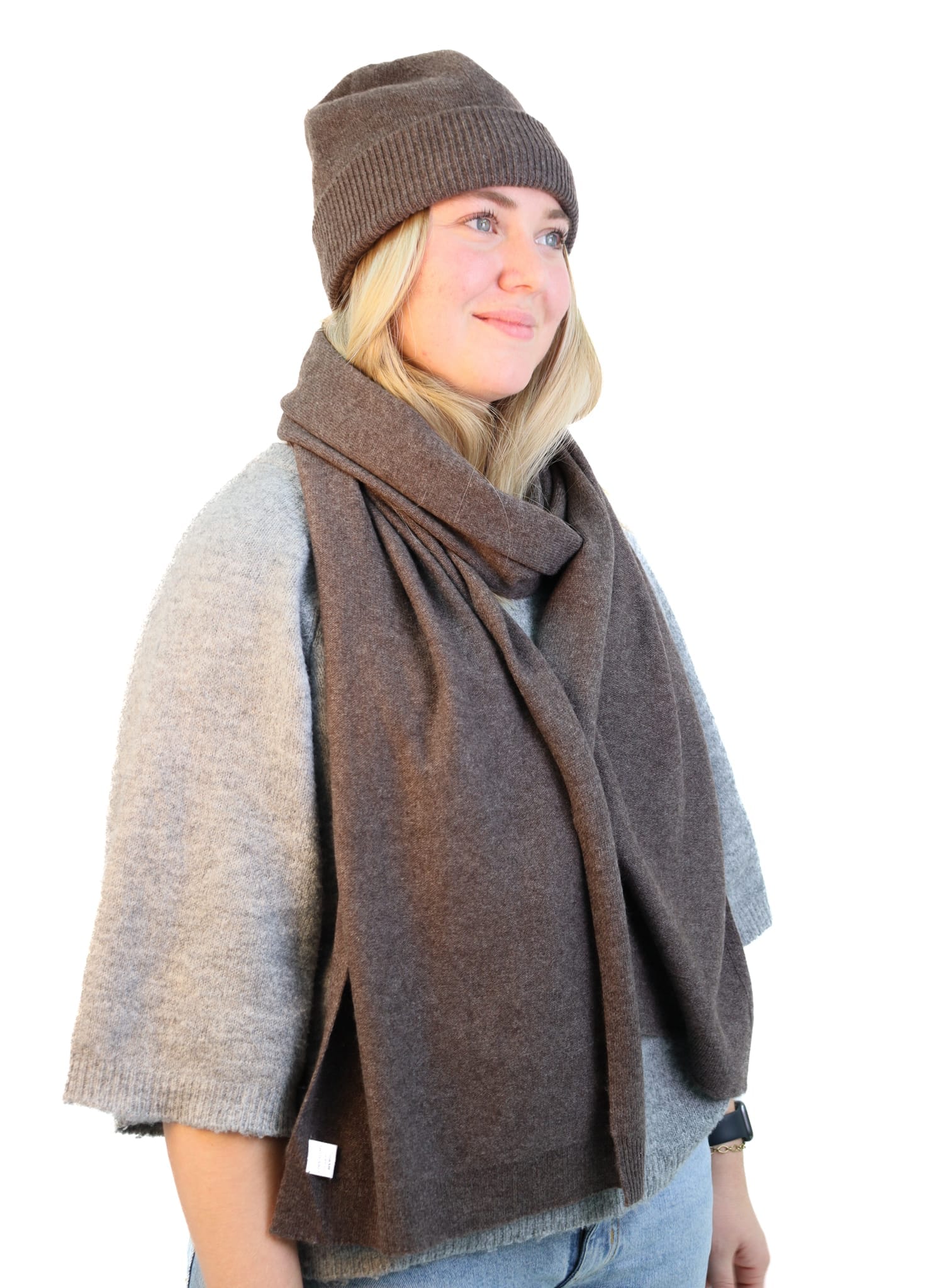 Scarf Wool/Yak Wool, Taupe