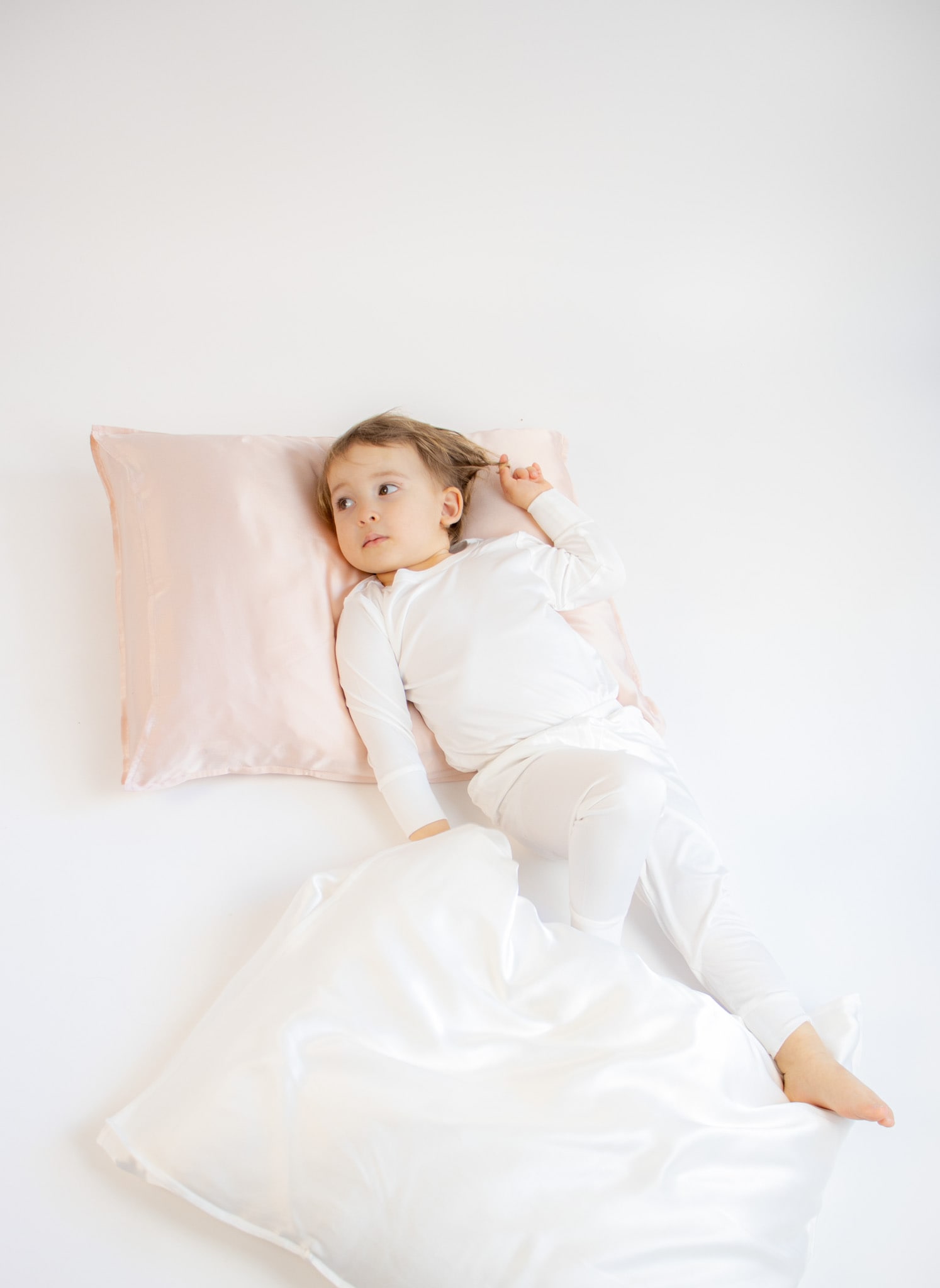 Kids Silk Sweater, White