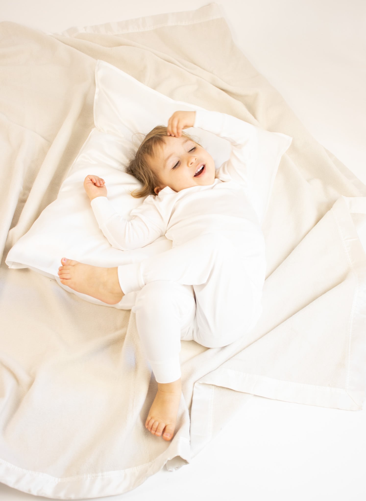 Kids Silk Sweater, White