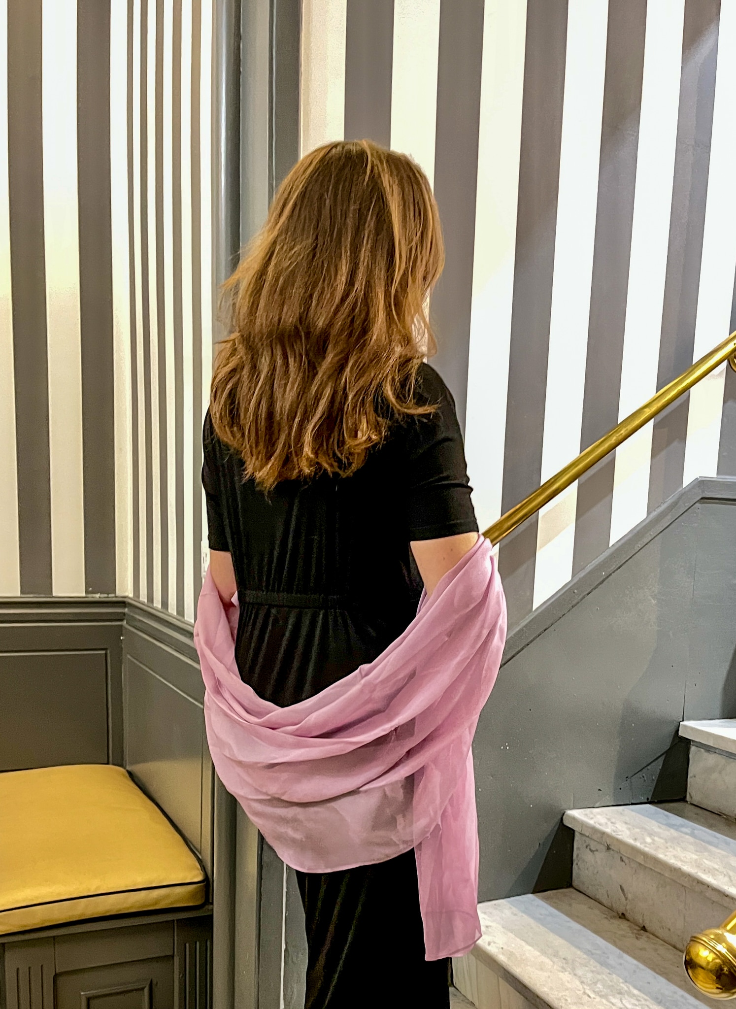 Silk Shawl, Chiffon - Pink