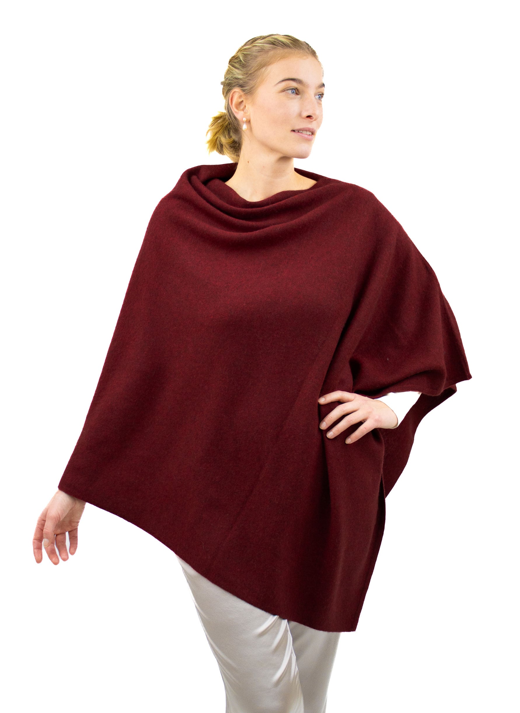 Wool Poncho, Winered