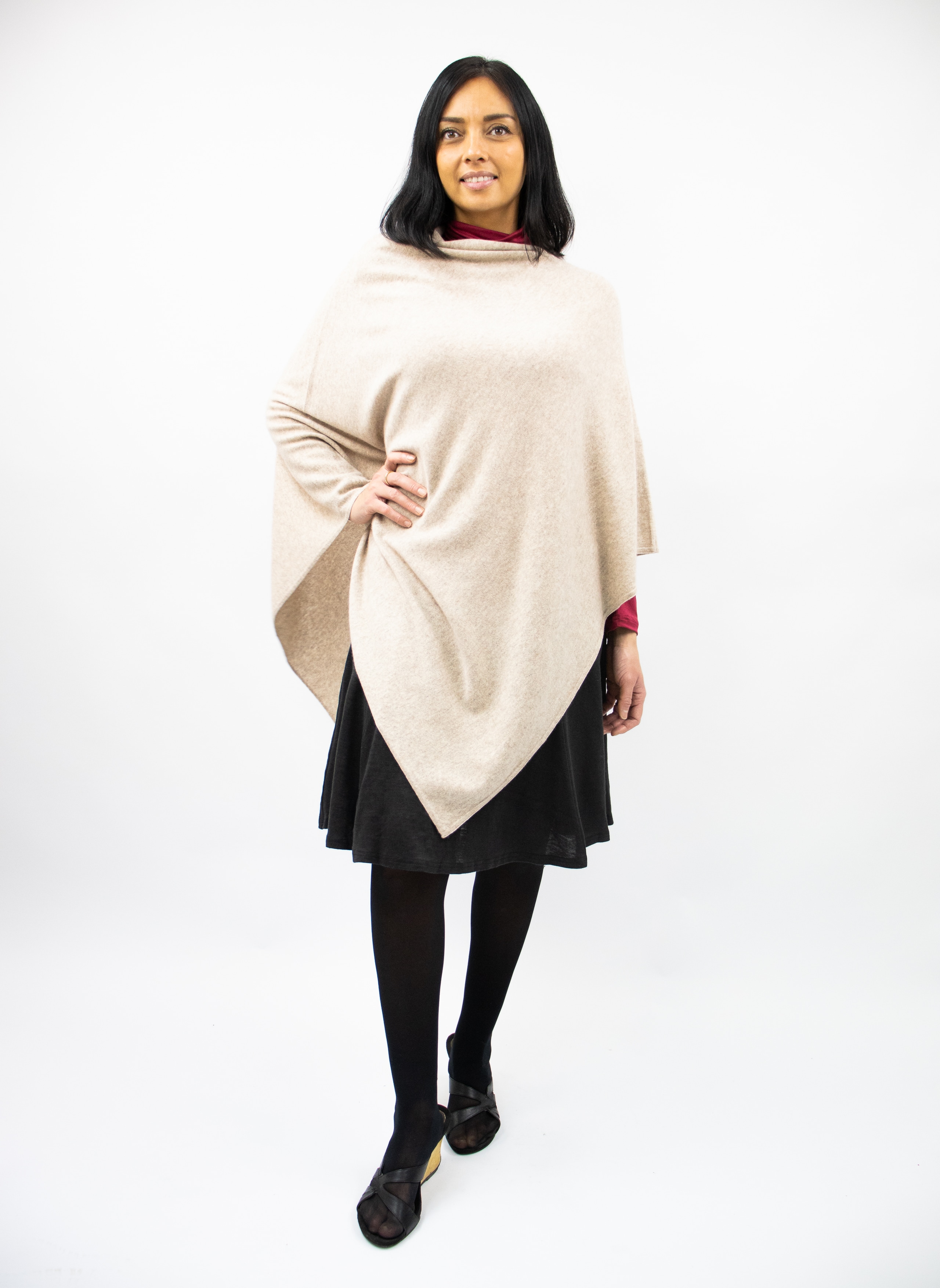 Poncho Wool & Cashmere, Natural
