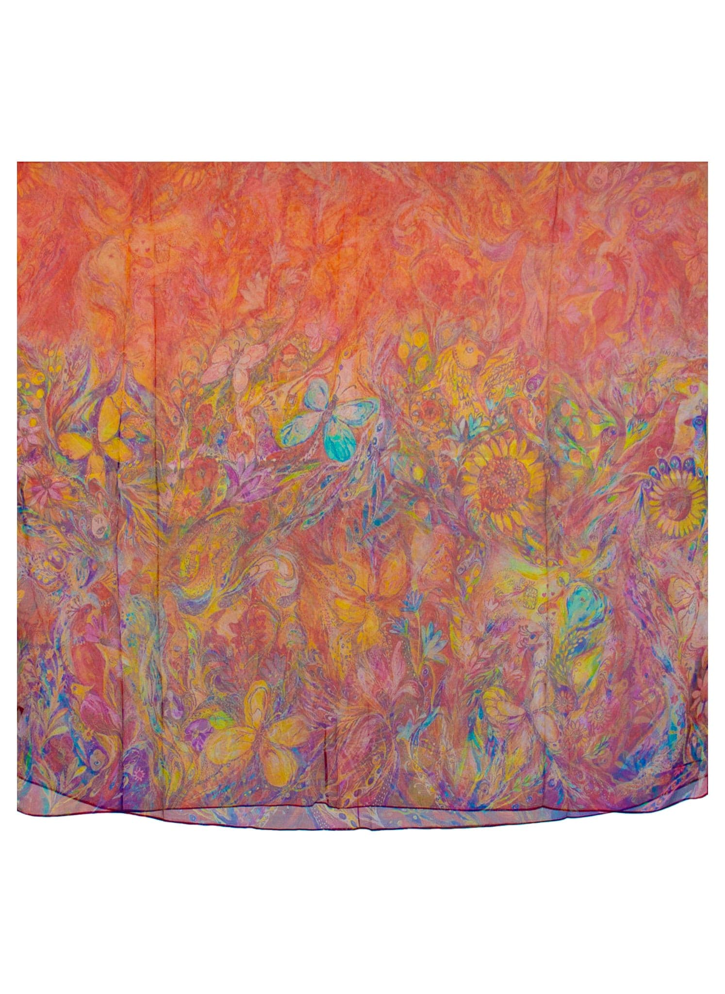 Silk Shawl, Chiffon - Enchanted Forest