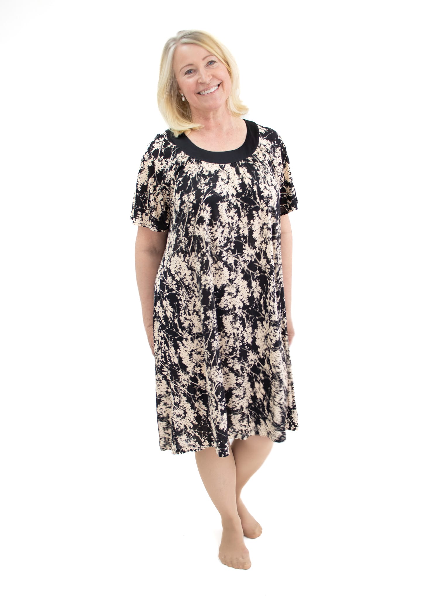 Nightdress Satin Collar, Night flower