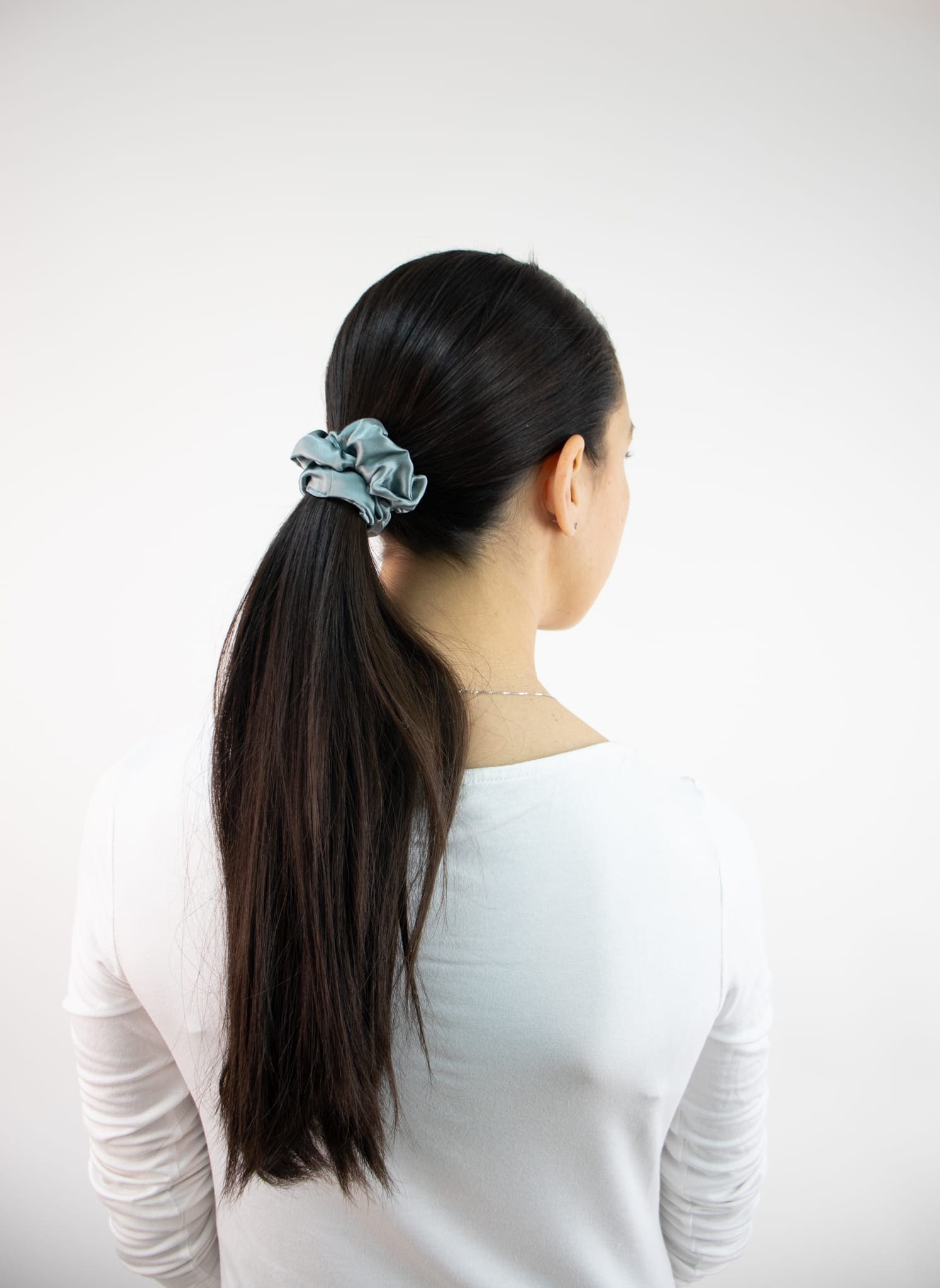 Silk Scrunchie, Ocean Blue