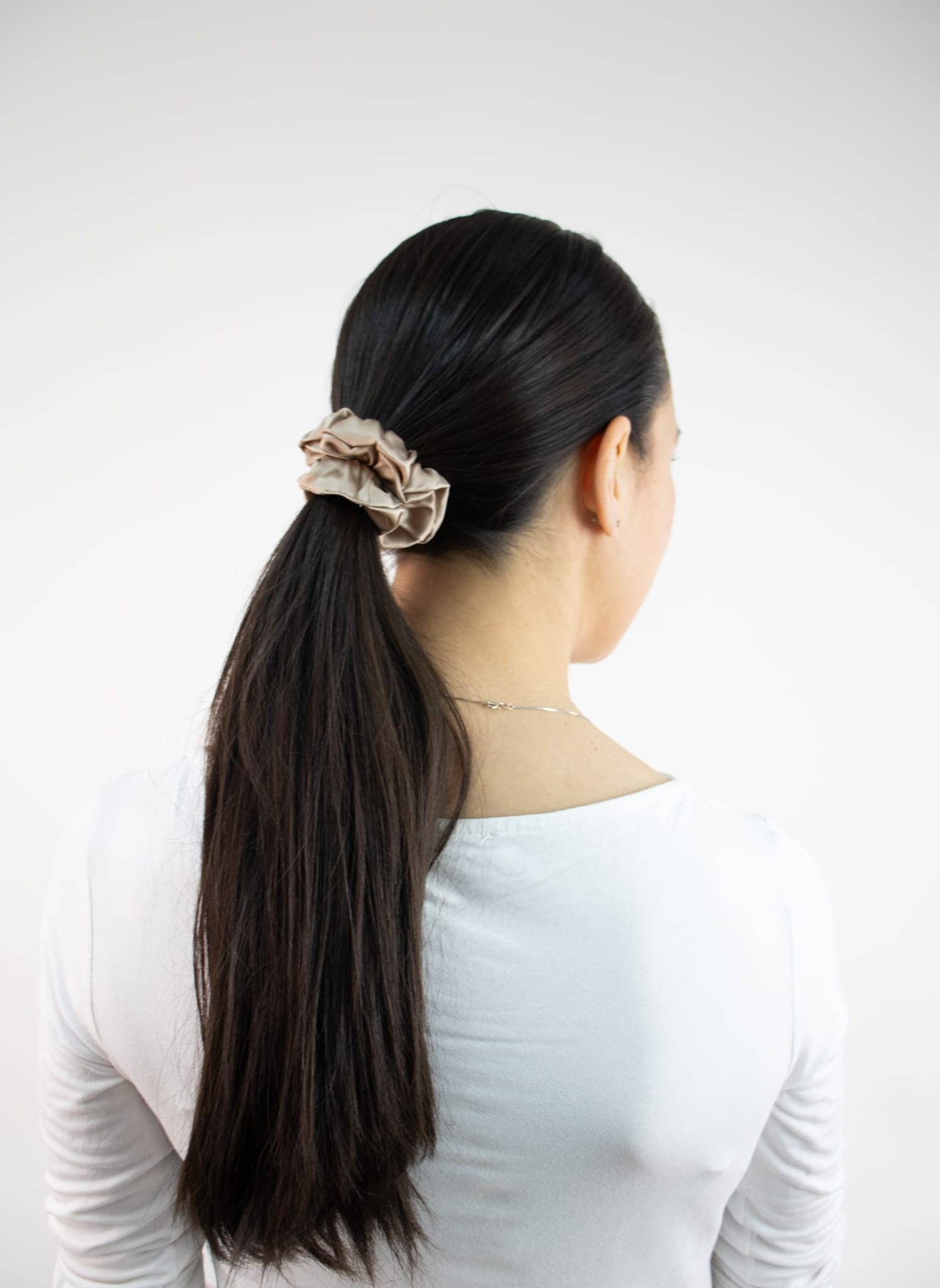 Silk Scrunchie, Golden Taupe