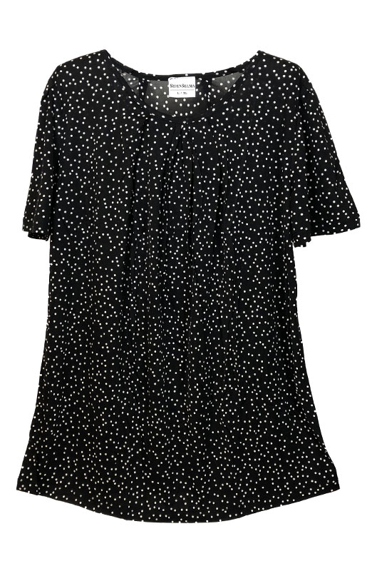 Silk Top, Dotted black