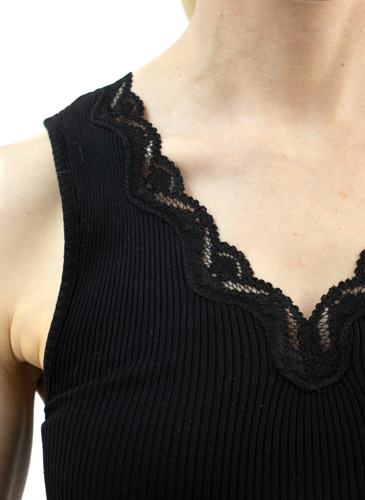 Lace Tank Top, Black