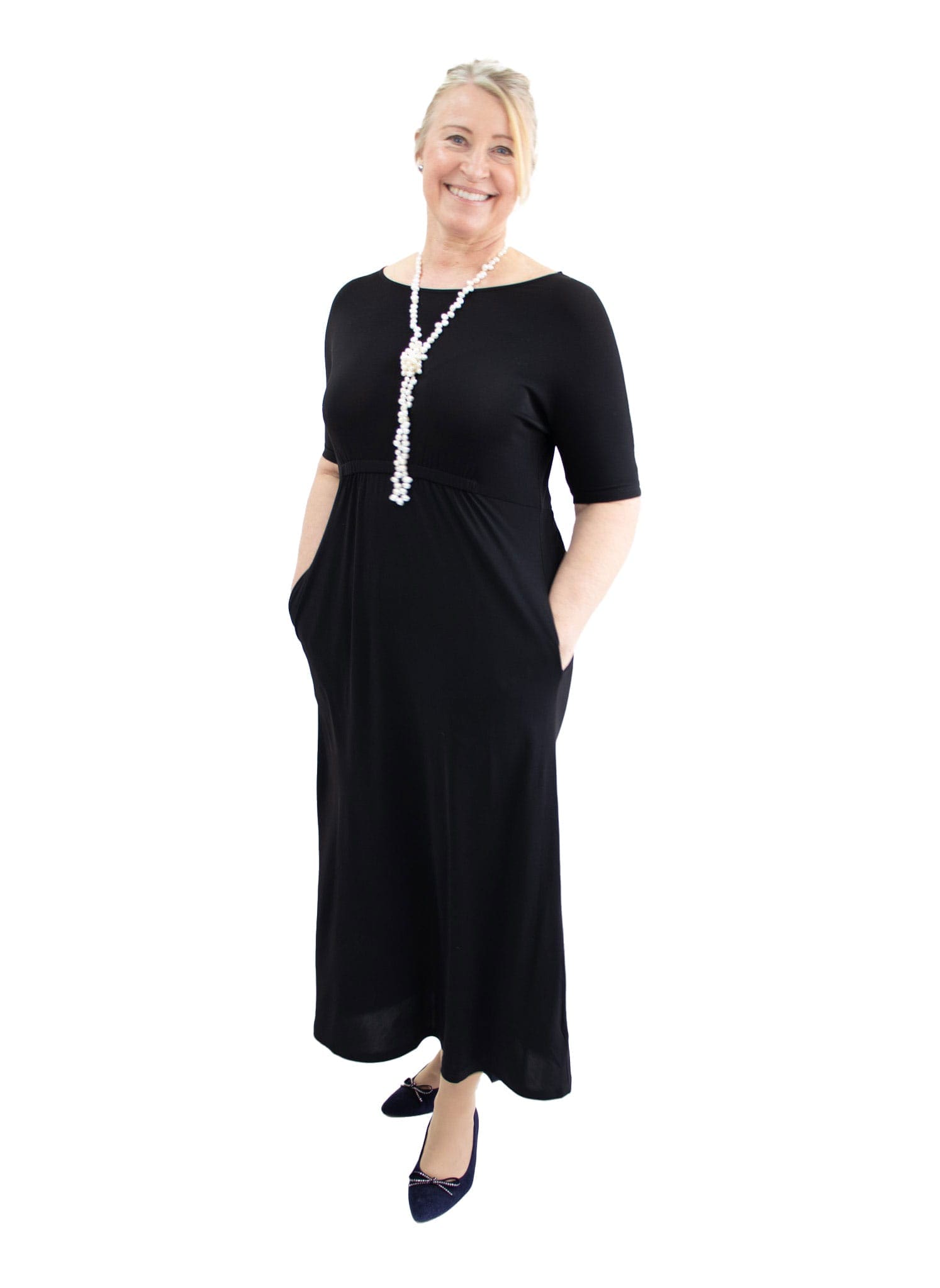 Long Silk Dress Black 145DF