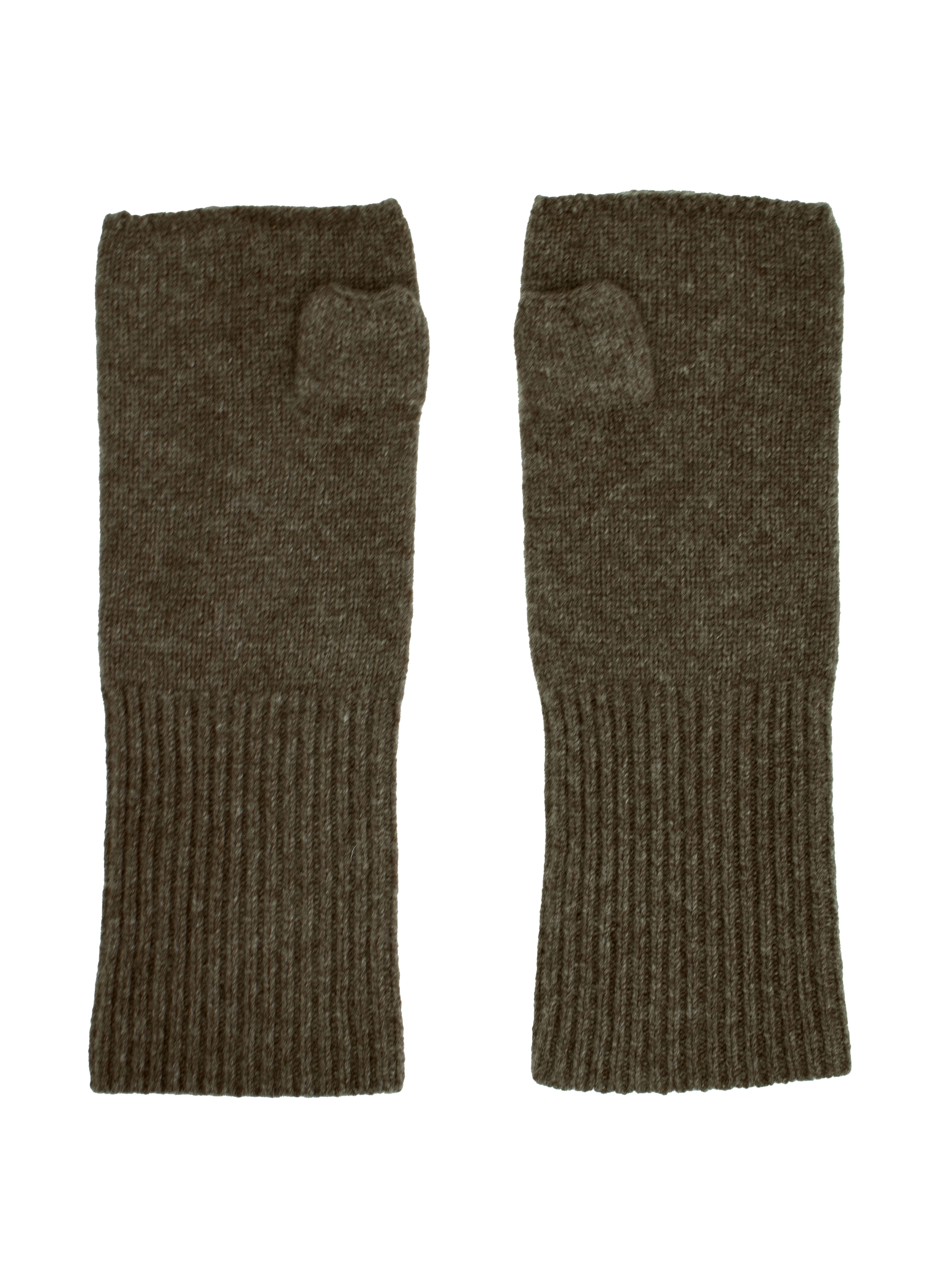Fingerless gloves in Wool & Yak Wool, Taupe