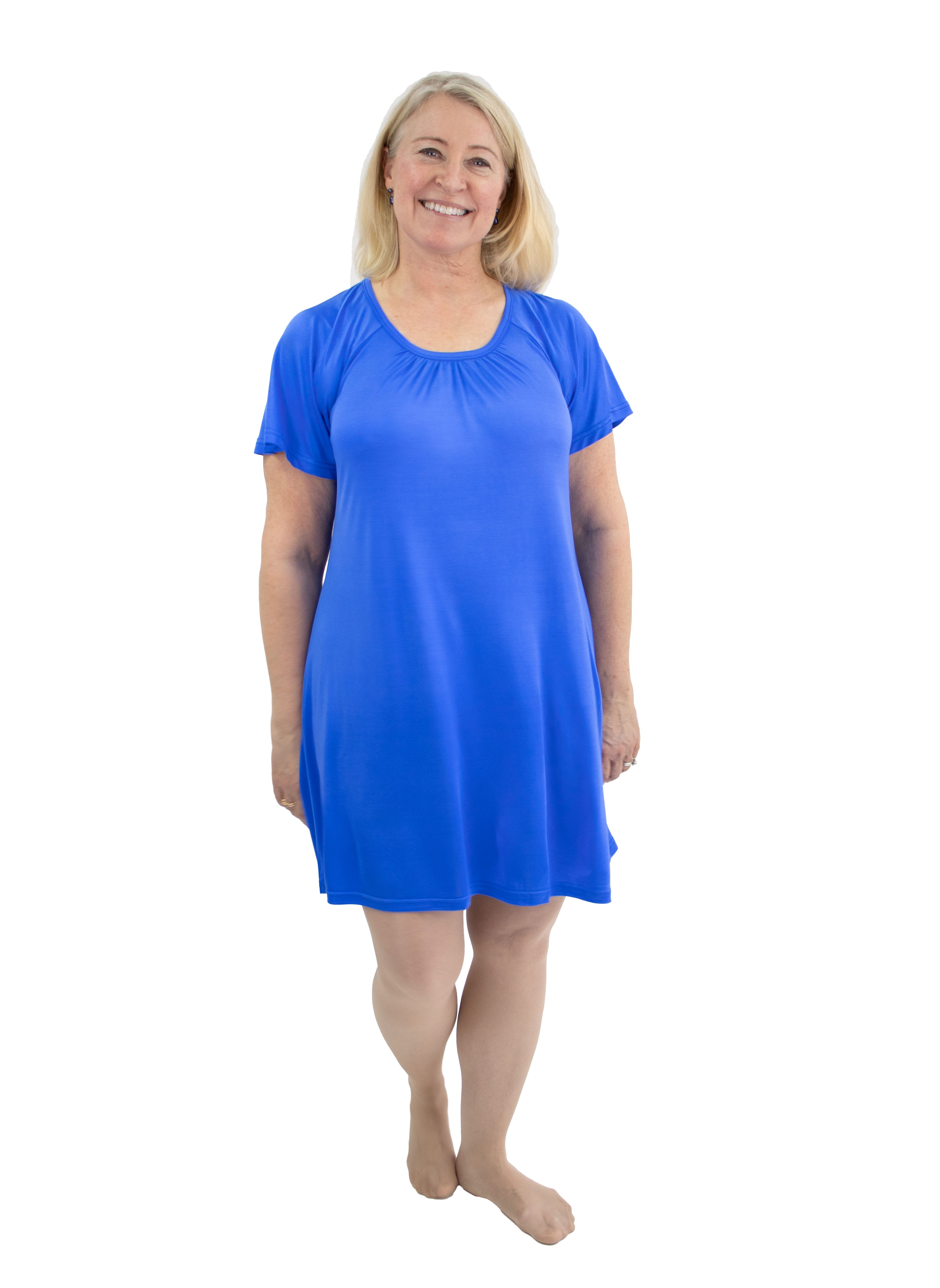 Flared nightdress, Corn blue