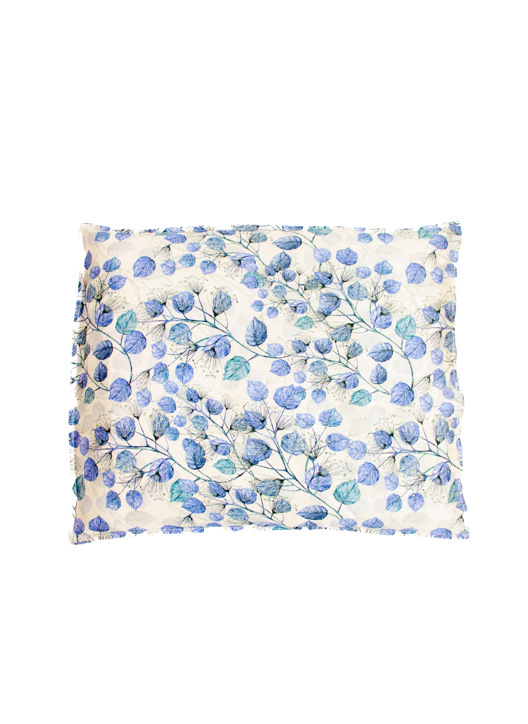 Pillowcase Silk satin 50x60 Winter leaf blue 19mm