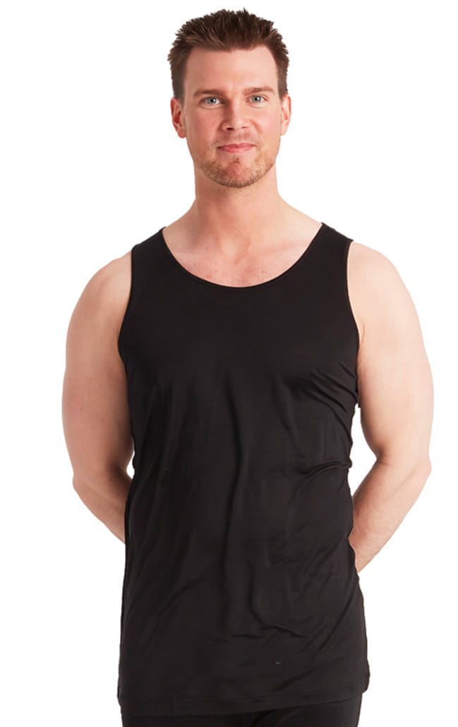 Mens Silk Tank Top, black