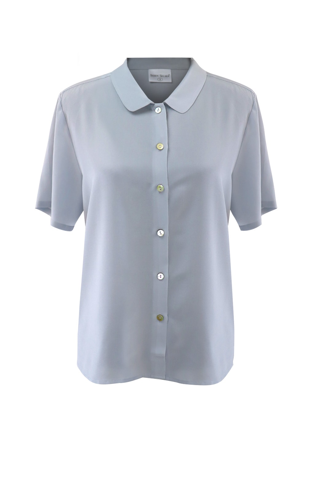 Silk blouse short sleeve grey