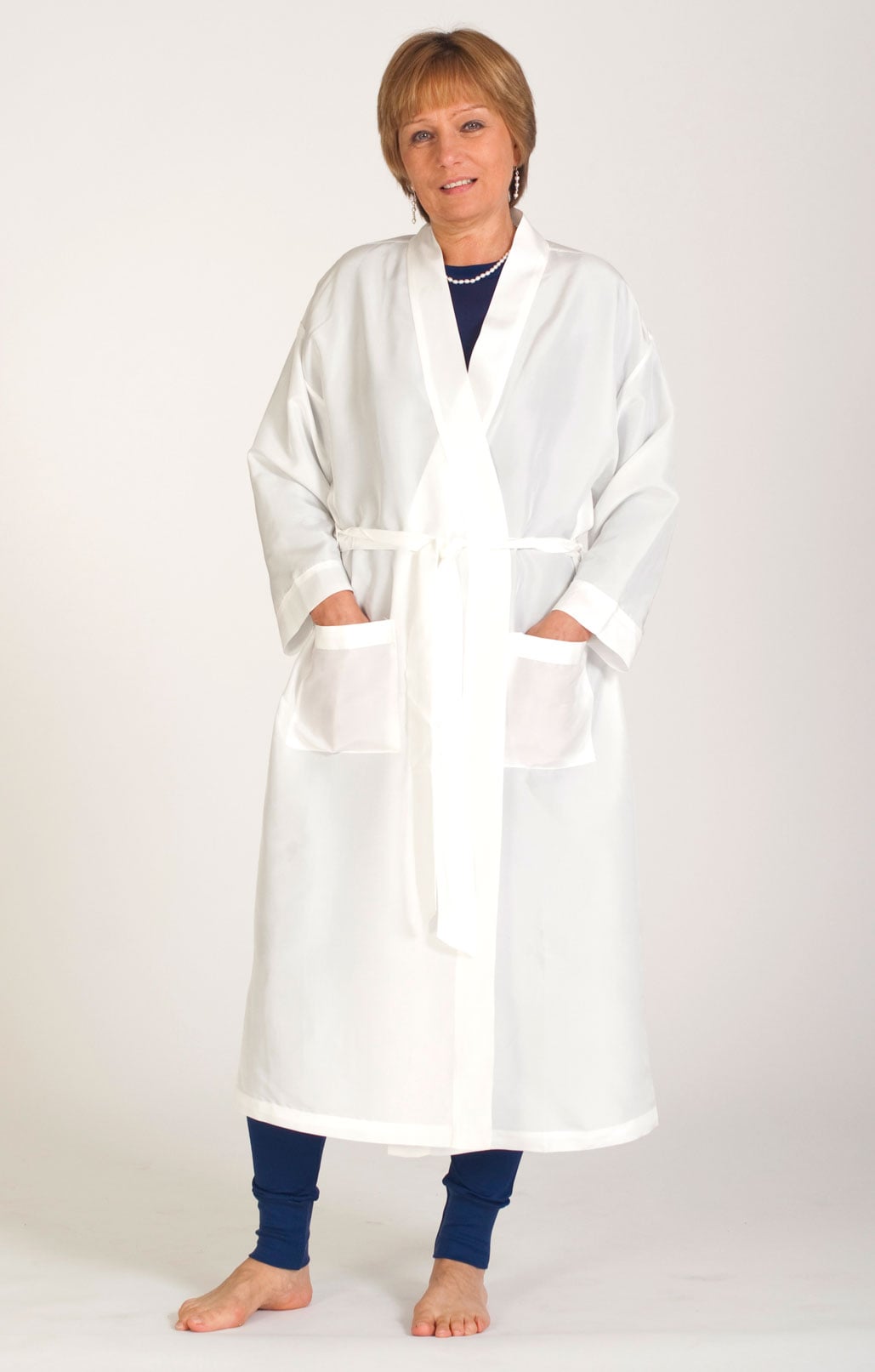 Silk Robe, Ivory White