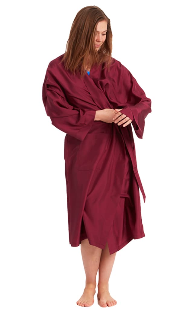 Silk robe, Wine red