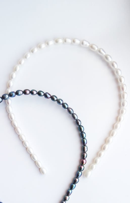 Genuine freshwater pearls diadem