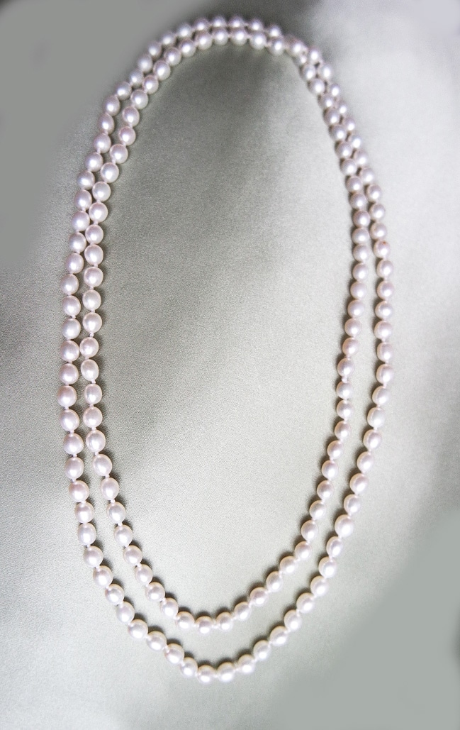 Pearl Necklace Long White