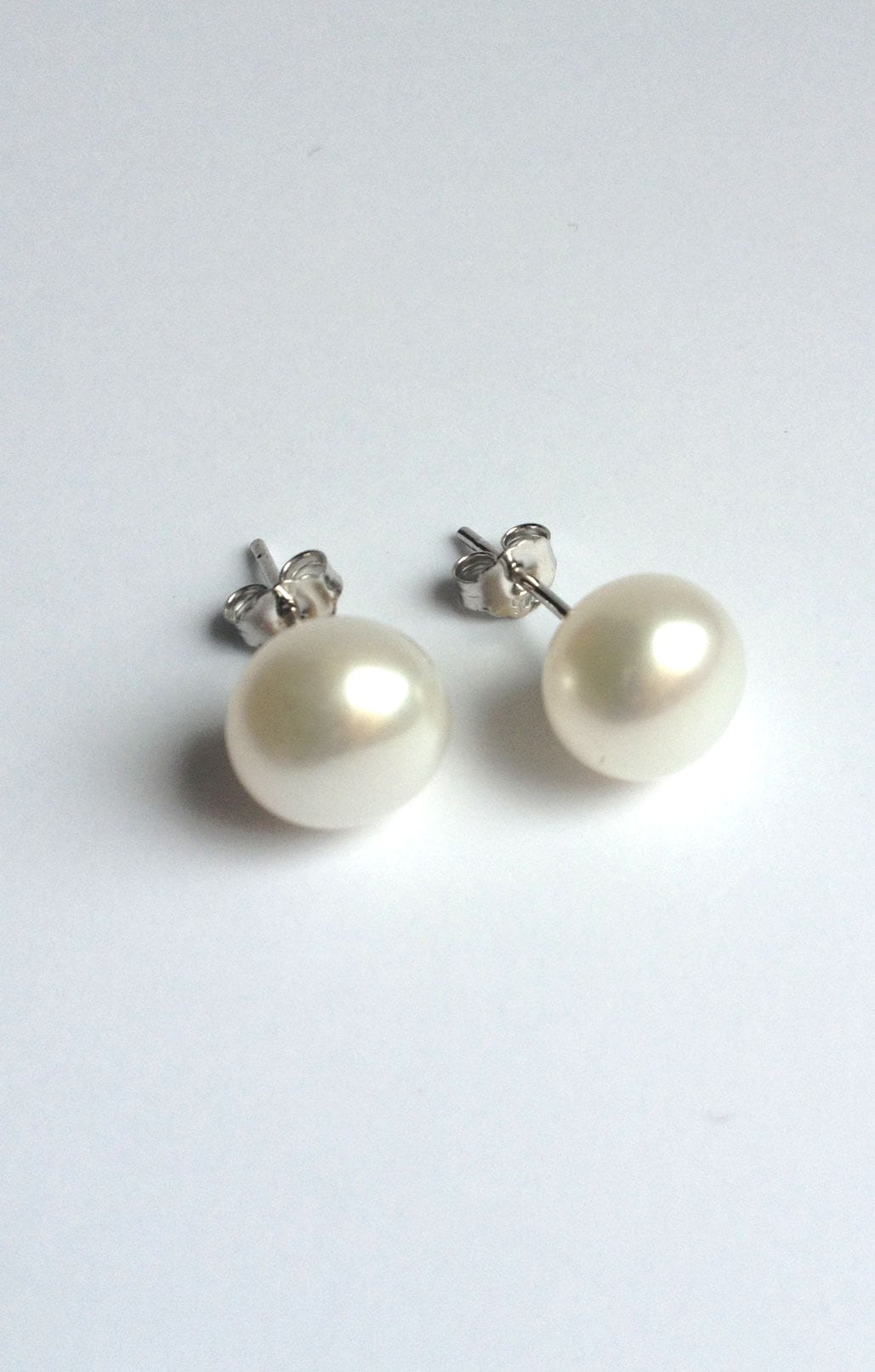 Large Pearl Earrings, White