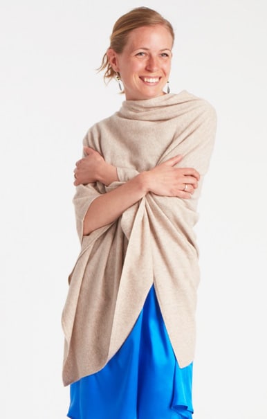 Poncho Wool & Cashmere, Natural