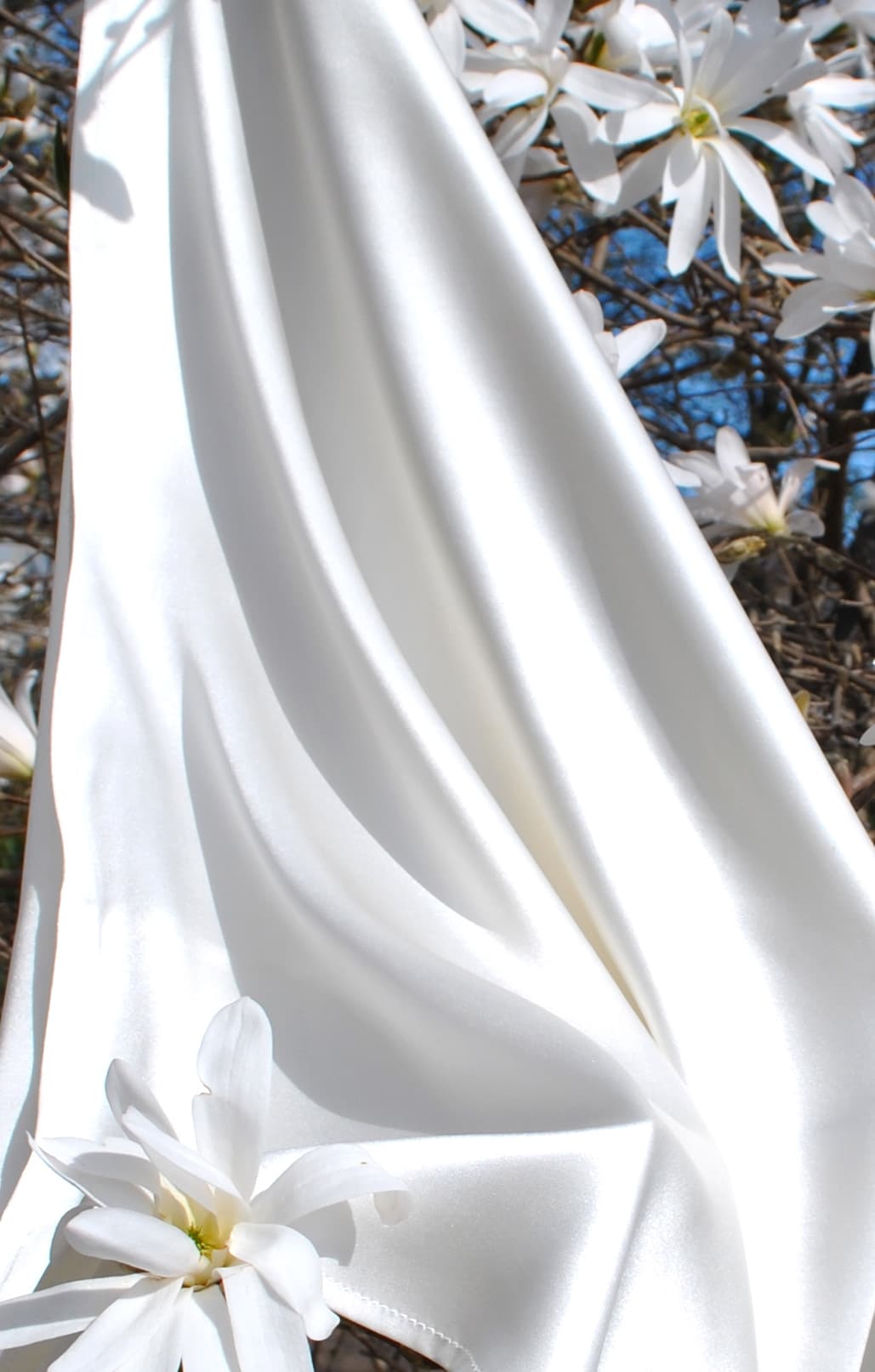 Silk sheets, white
