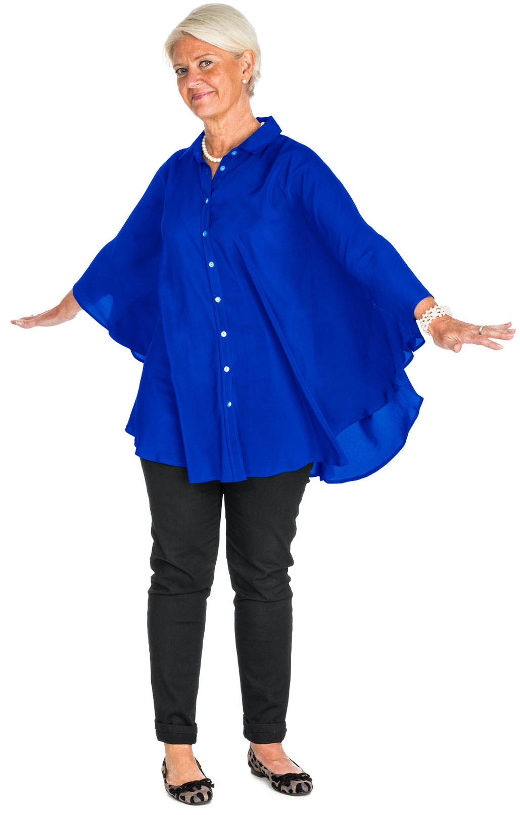 Silk blouse blue