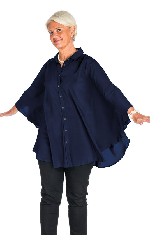 Silk blouse navy blue