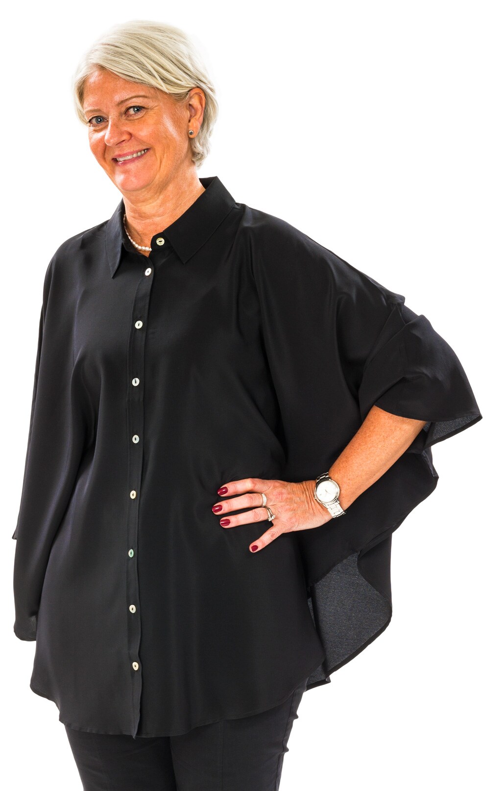 Silk blouse black