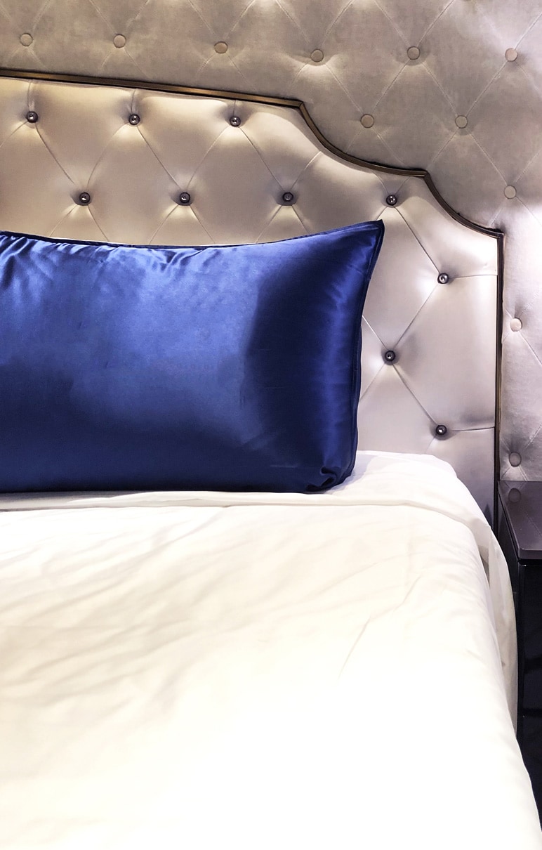 Silk sheets, navy blue