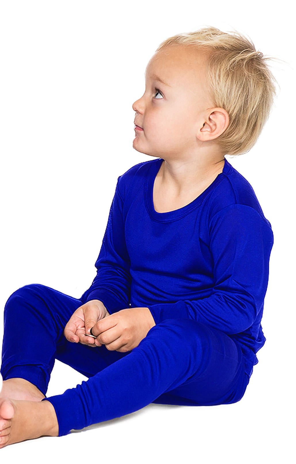 Kids silk long johns blue